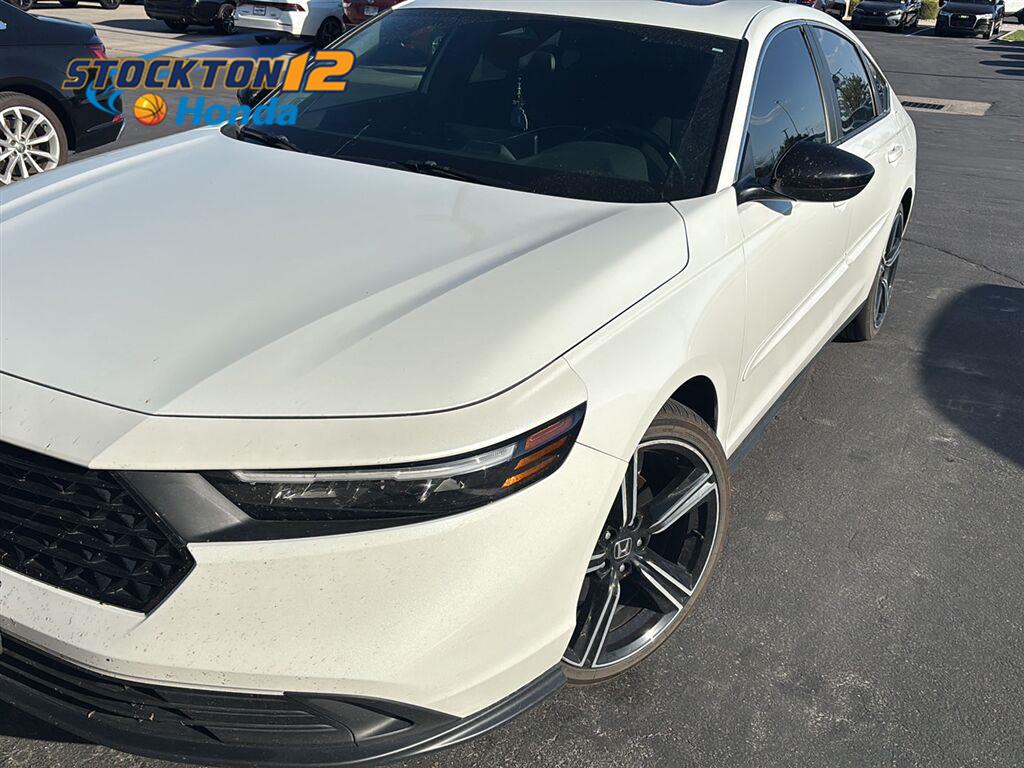 Platinum White Pearl 2023 Honda Accord Hybrid Sedan Front-Wheel Drive 1-Speed Dual Clutch