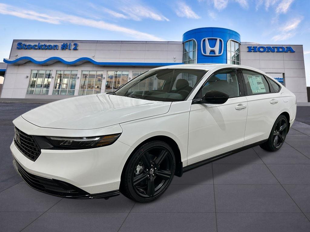 Platinum White Pearl 2026 Honda Accord Hybrid Sport-L FWD Sedan Front-Wheel Drive 1-Speed Dual Clutch