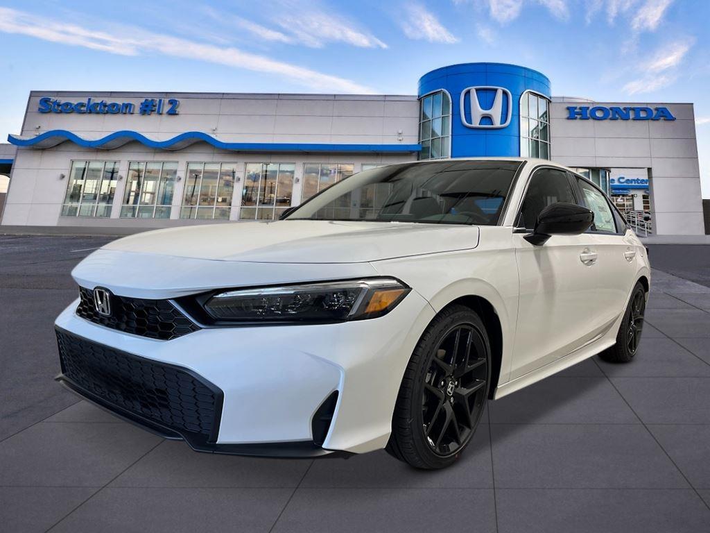 Platinum White Pearl 2026 Honda Civic Sedan Front-Wheel Drive Continuously Variable Transmission