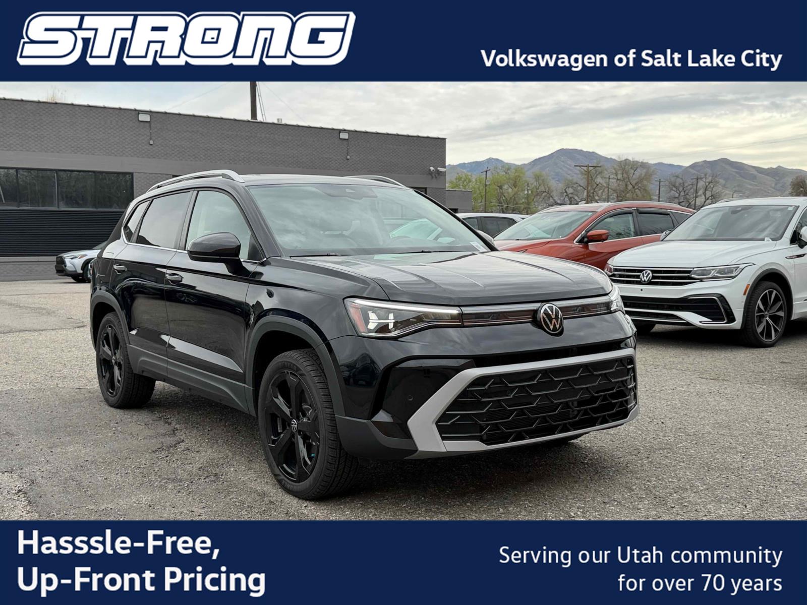 Deep Black Pearl 2025 Volkswagen Taos SUV / Crossover All-Wheel Drive Automatic