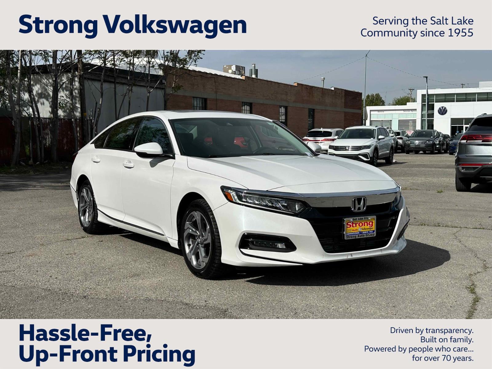 Platinum White Pearl 2019 Honda Accord 2.0T EX-L FWD Sedan Front-Wheel Drive Automatic