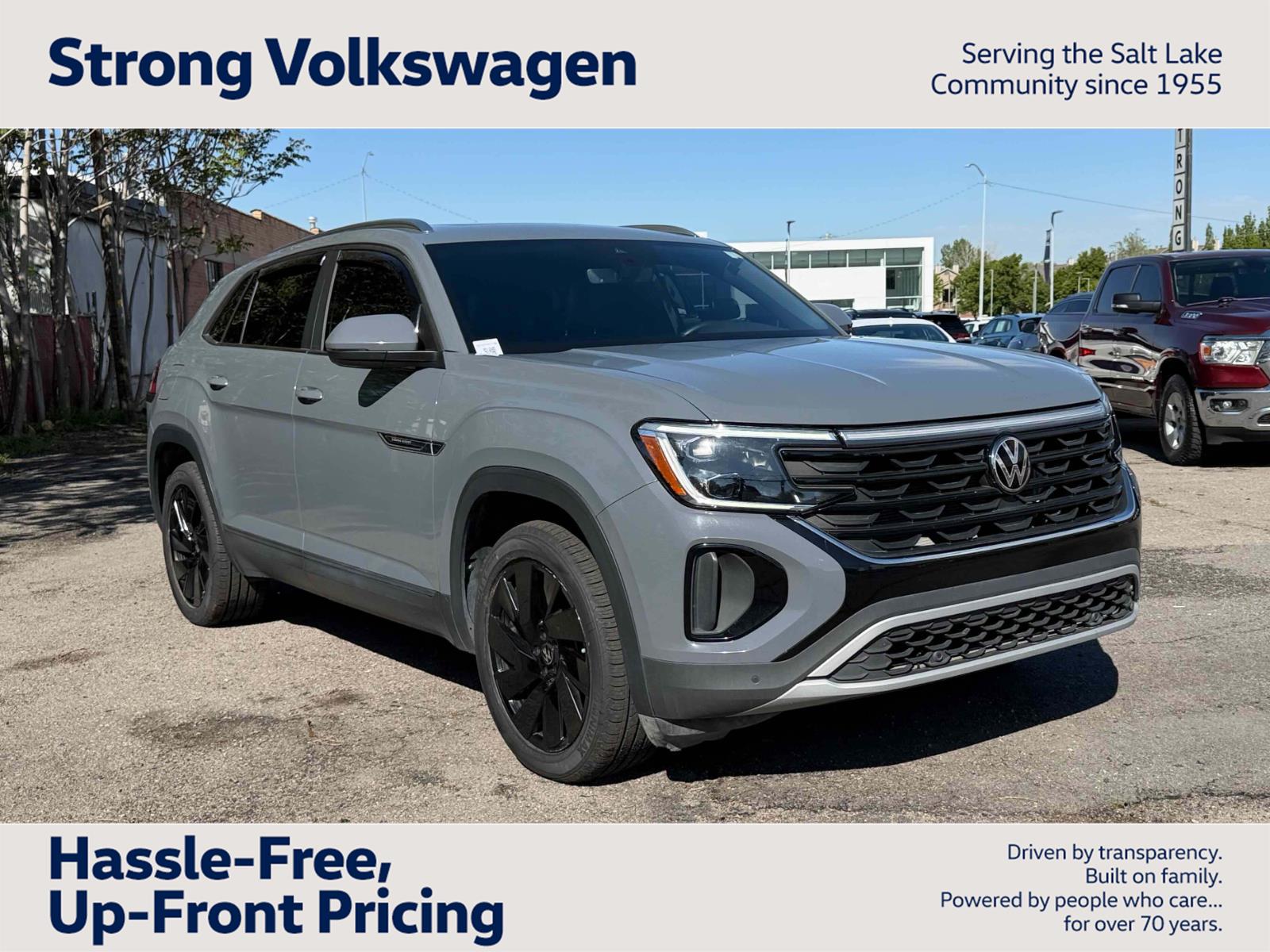 Pure Gray 2024 Volkswagen Atlas Cross Sport SE 4Motion with Technology SUV / Crossover All-Wheel Drive Automatic