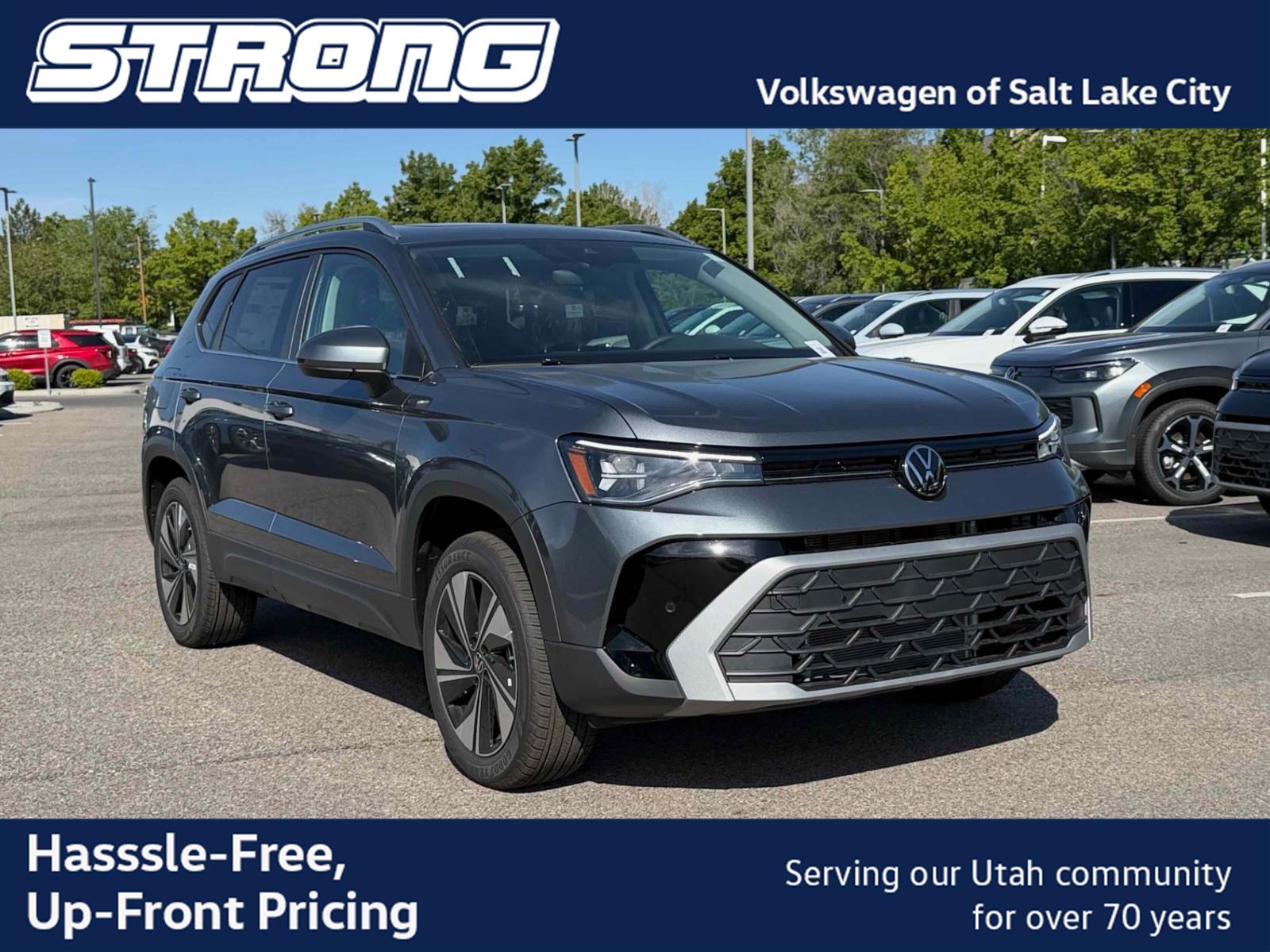 Platinum Gray Metallic 2026 Volkswagen Taos SUV / Crossover All-Wheel Drive Automatic