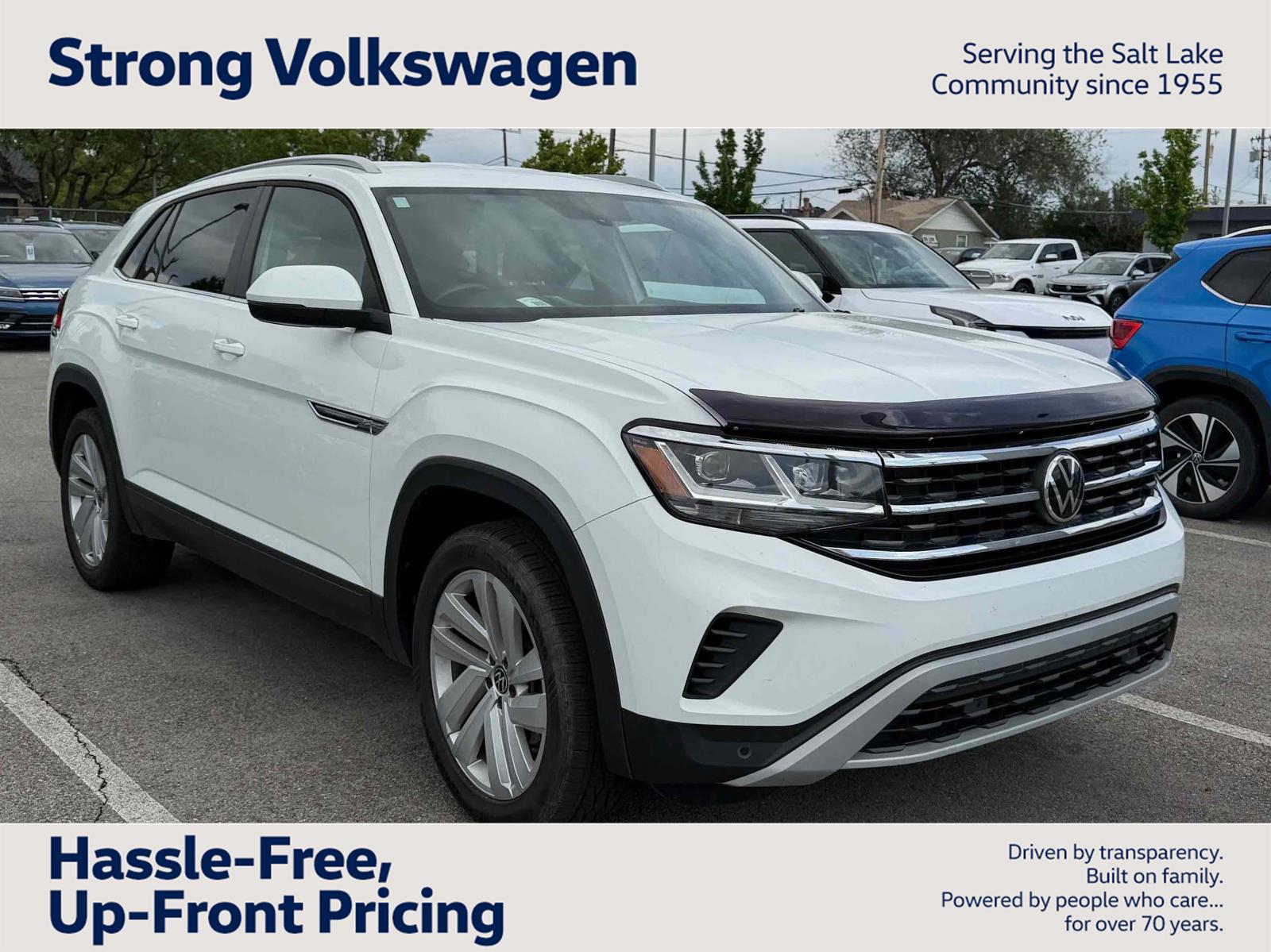 Pure White 2020 Volkswagen Atlas Cross Sport V6 SE 4Motion with Technology SUV / Crossover All-Wheel Drive Automatic