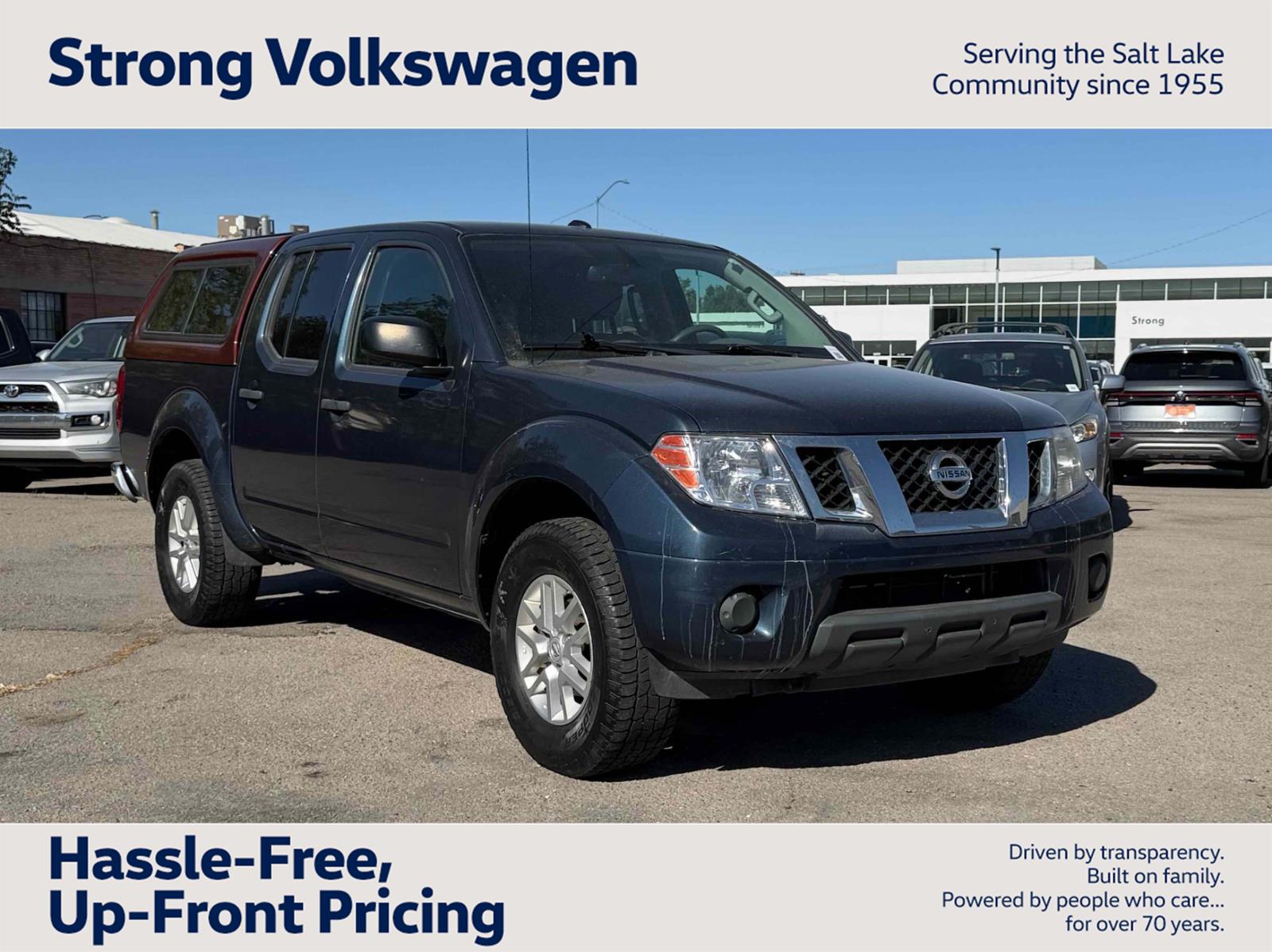 Arctic Blue Metallic 2017 Nissan Frontier SV V6 Crew Cab 4WD Pickup Truck Four-Wheel Drive Automatic