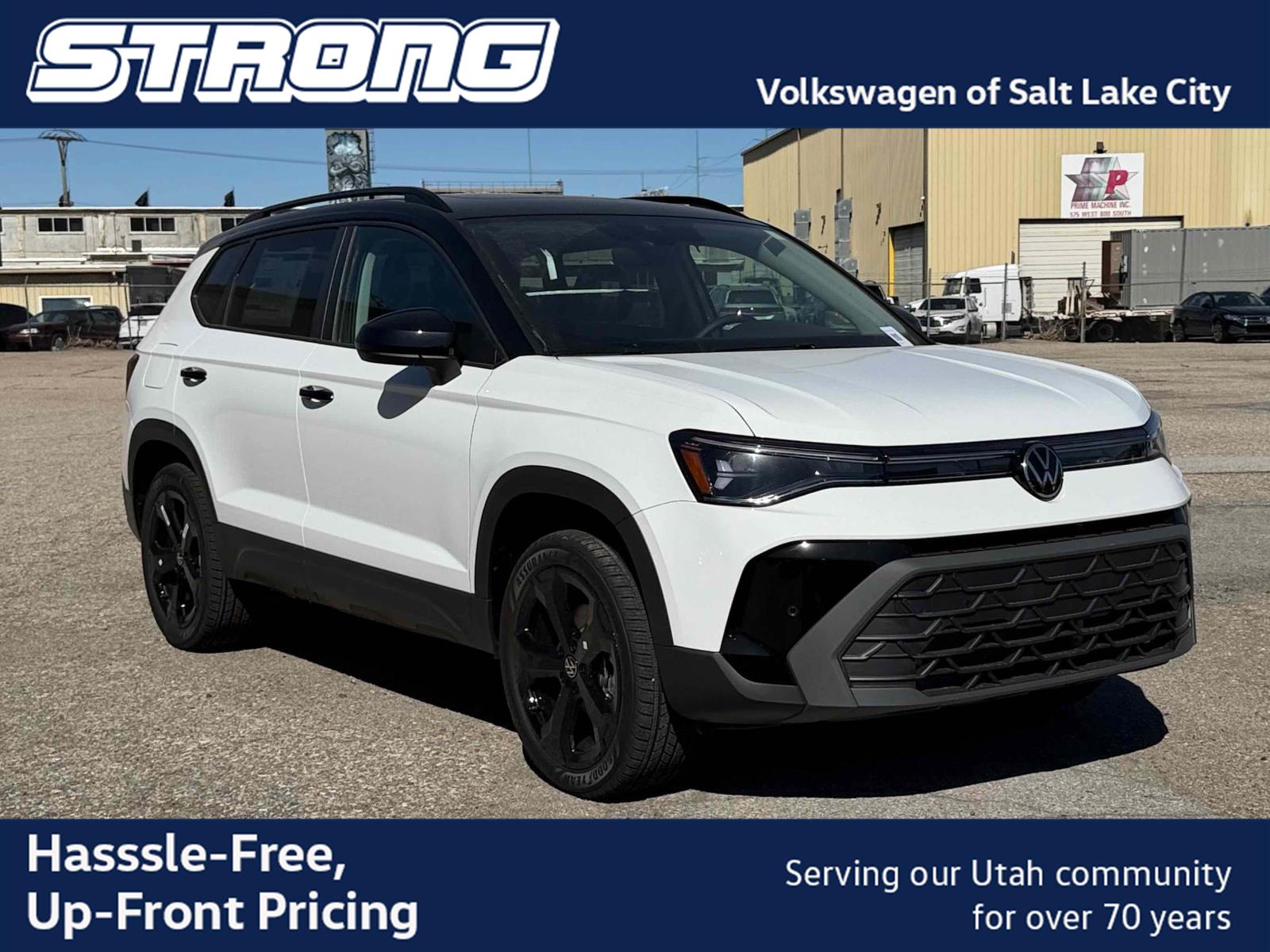 Pure White w/Deep Black Roof 2026 Volkswagen Taos SUV / Crossover All-Wheel Drive Automatic