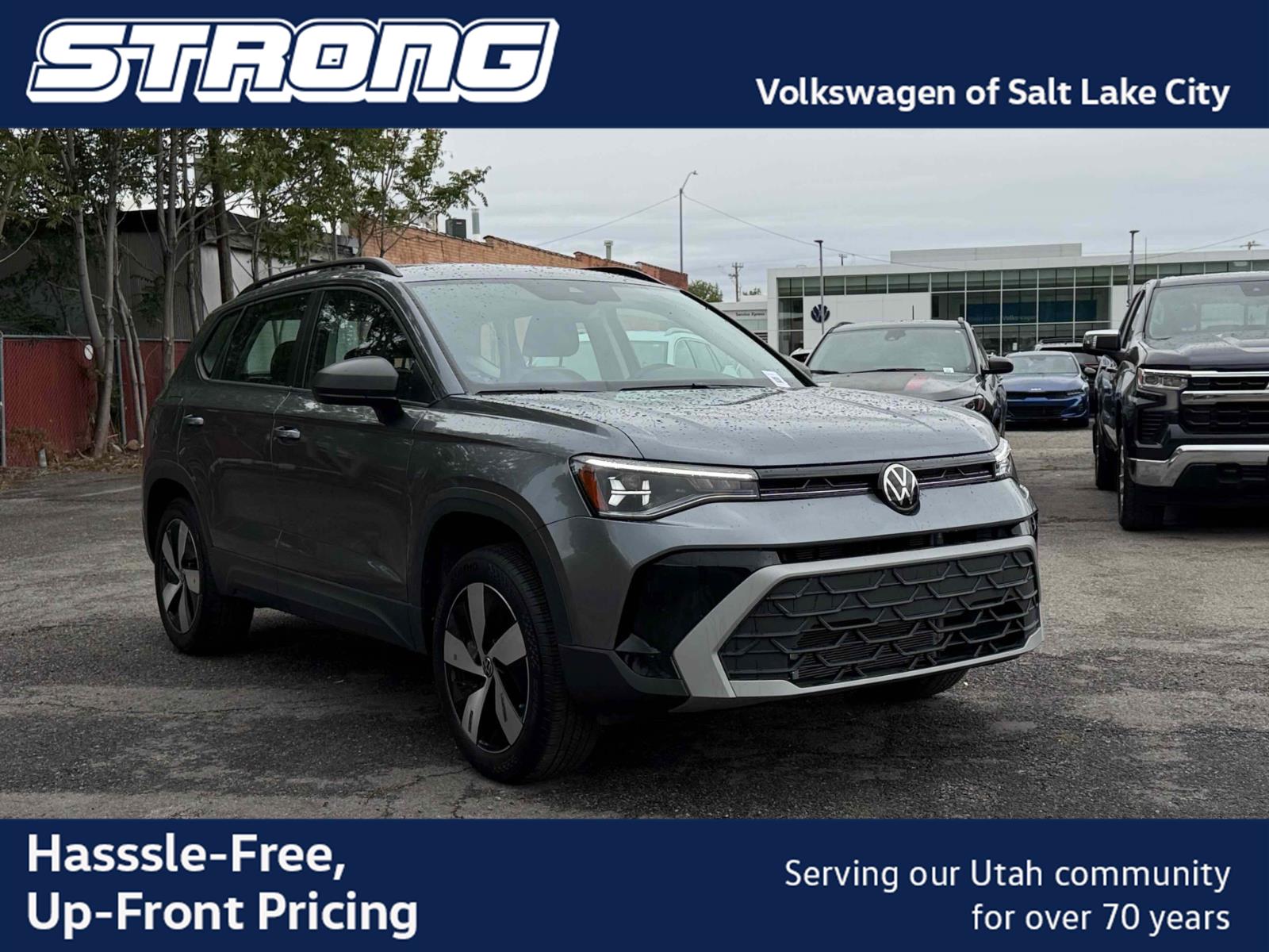 Platinum Gray Metallic 2025 Volkswagen Taos SUV / Crossover All-Wheel Drive Automatic