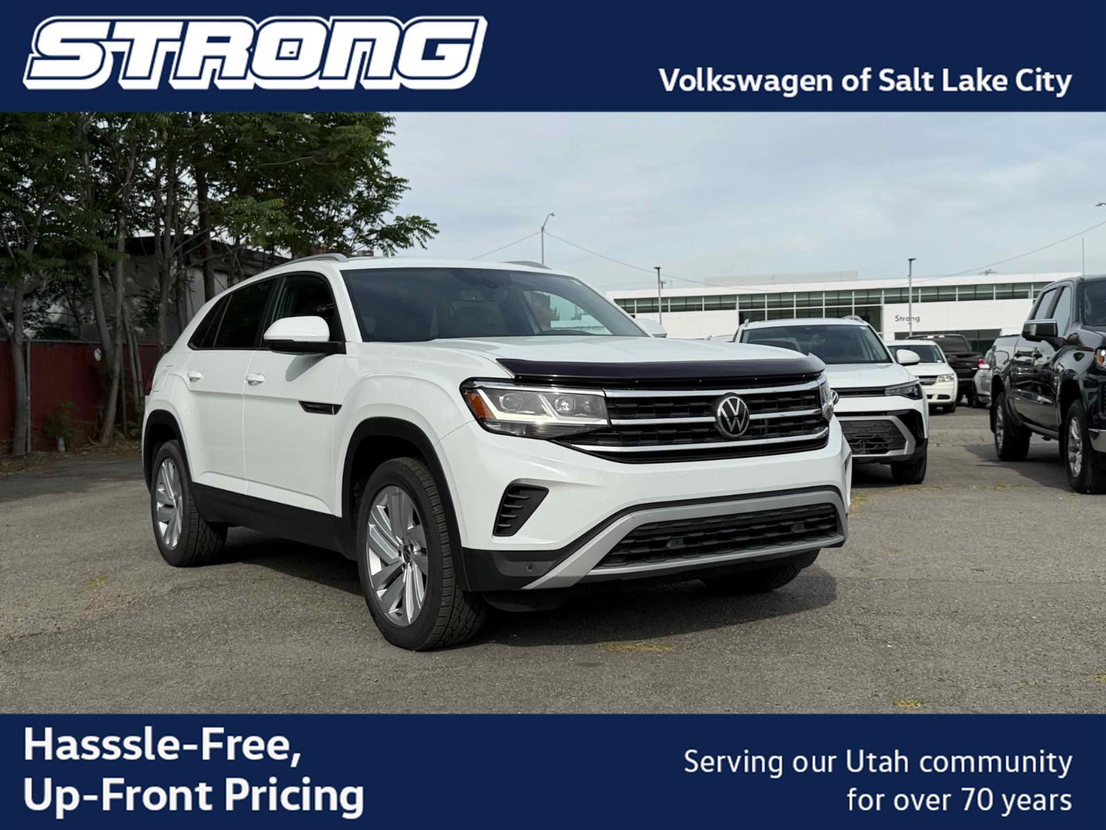 Pure White 2020 Volkswagen Atlas Cross Sport SUV / Crossover All-Wheel Drive Automatic