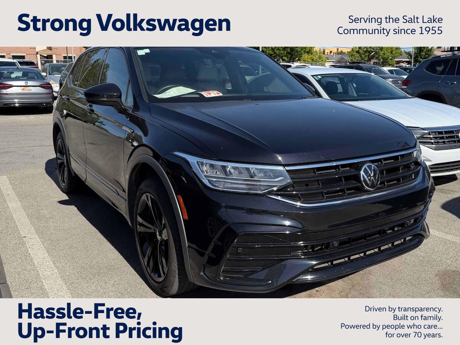 Deep Black Pearl 2023 Volkswagen Tiguan SUV / Crossover Front-Wheel Drive Automatic