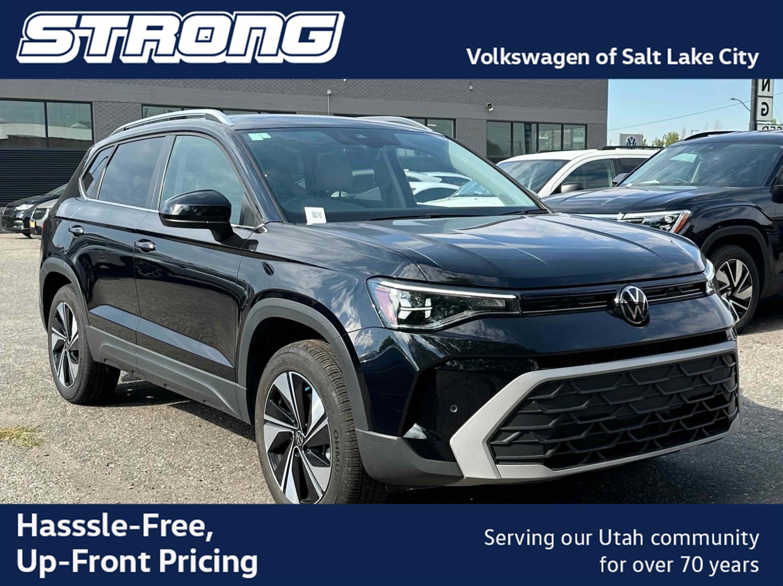 Deep Black Pearl 2025 Volkswagen Taos SUV / Crossover All-Wheel Drive Automatic