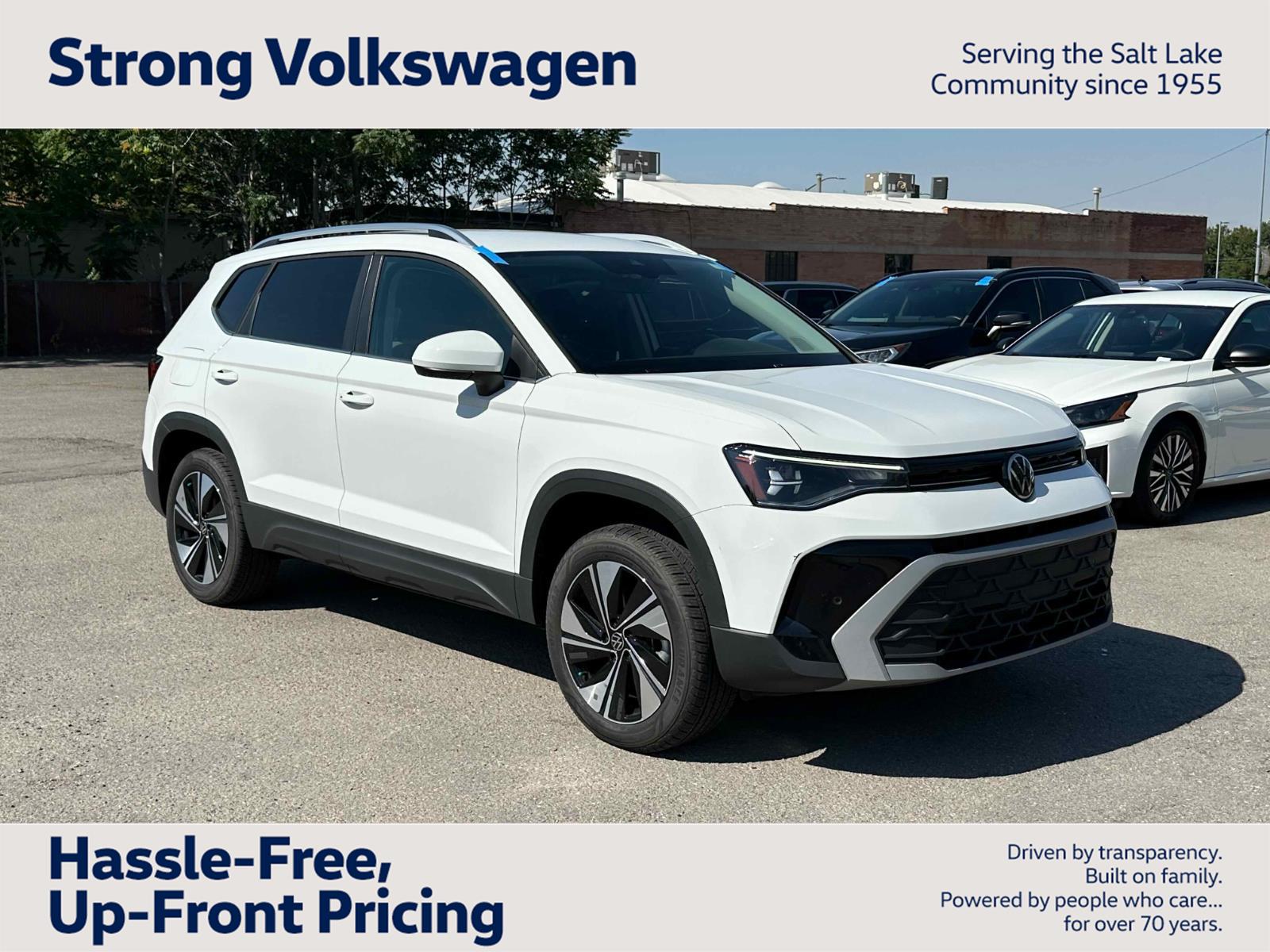 Pure White 2025 Volkswagen Taos SUV / Crossover All-Wheel Drive Automatic