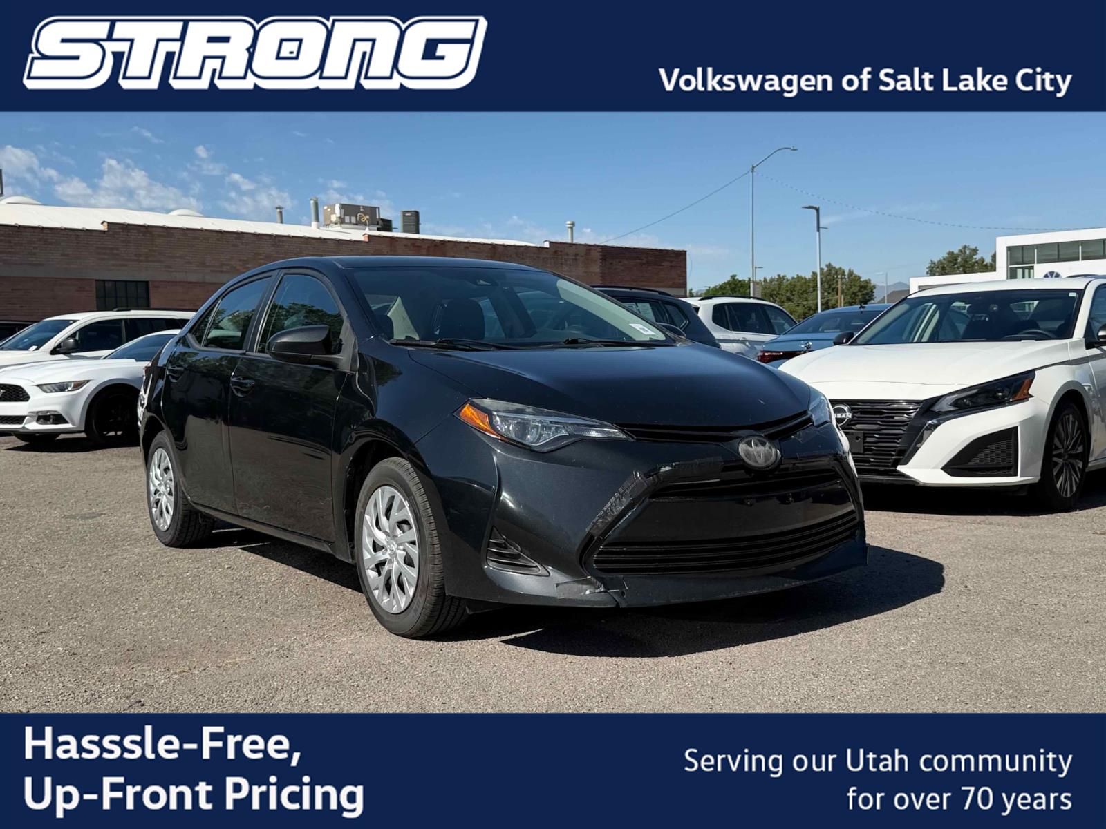 Black Sand Pearl 2019 Toyota Corolla Sedan Front-Wheel Drive Continuously Variable Transmission