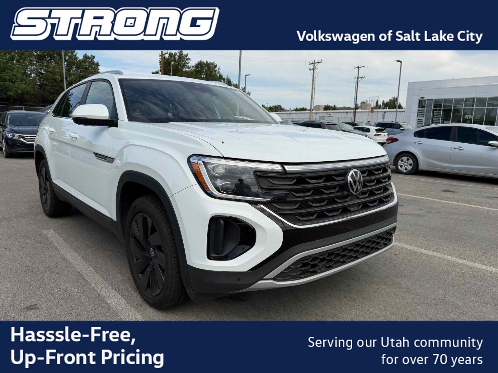 Pure White 2024 Volkswagen Atlas Cross Sport SUV / Crossover All-Wheel Drive Automatic