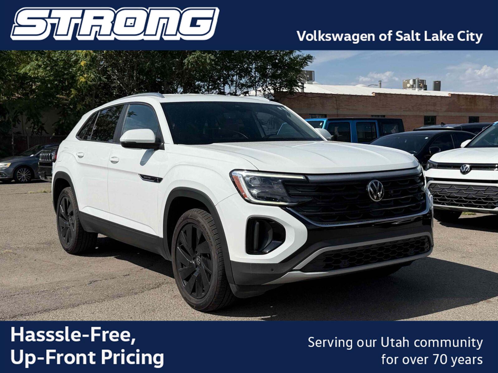 Pure White 2024 Volkswagen Atlas Cross Sport SUV / Crossover All-Wheel Drive Automatic