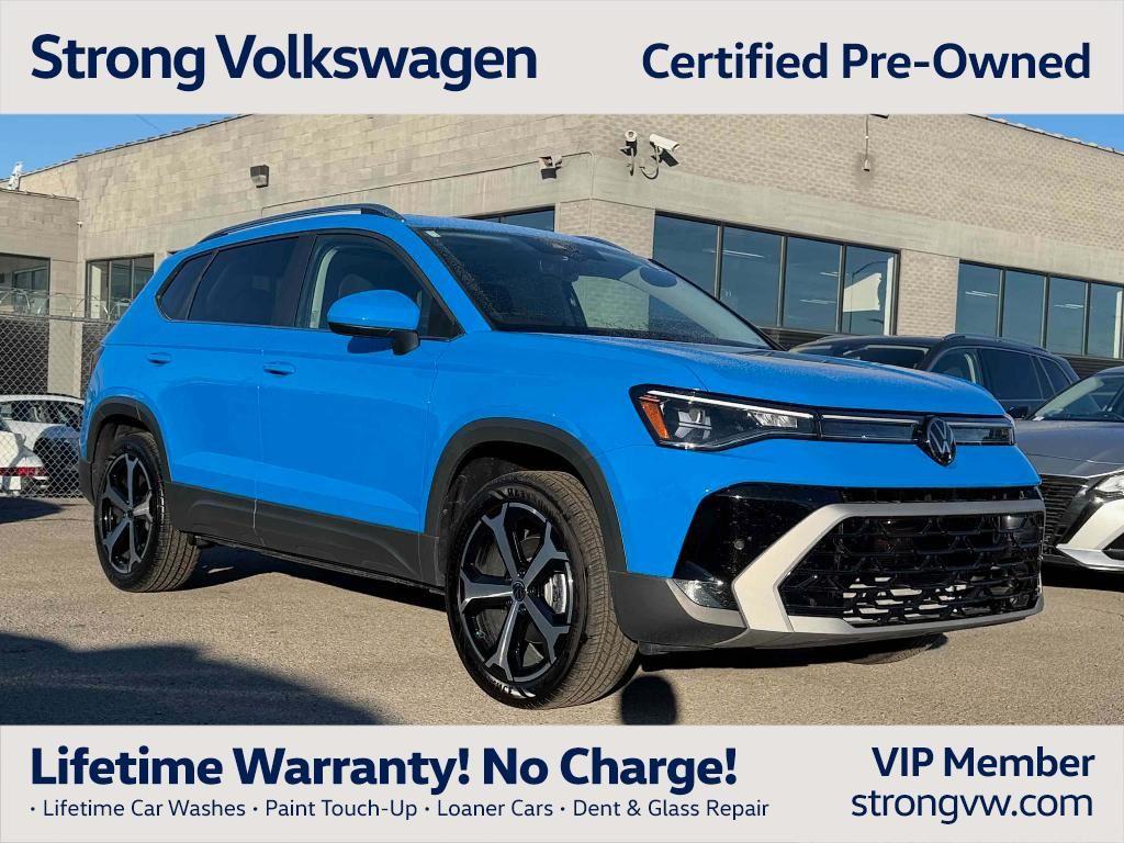 Cornflower Blue 2025 Volkswagen Taos SEL 4Motion SUV / Crossover All-Wheel Drive Automatic