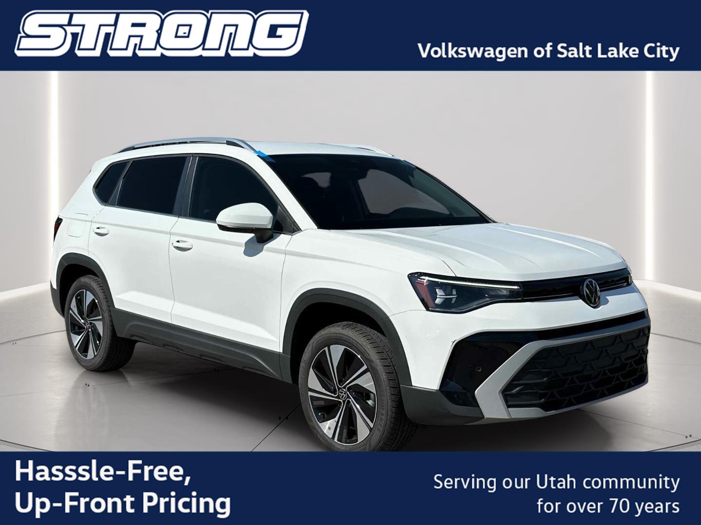 Pure White 2025 Volkswagen Taos SUV / Crossover All-Wheel Drive Automatic