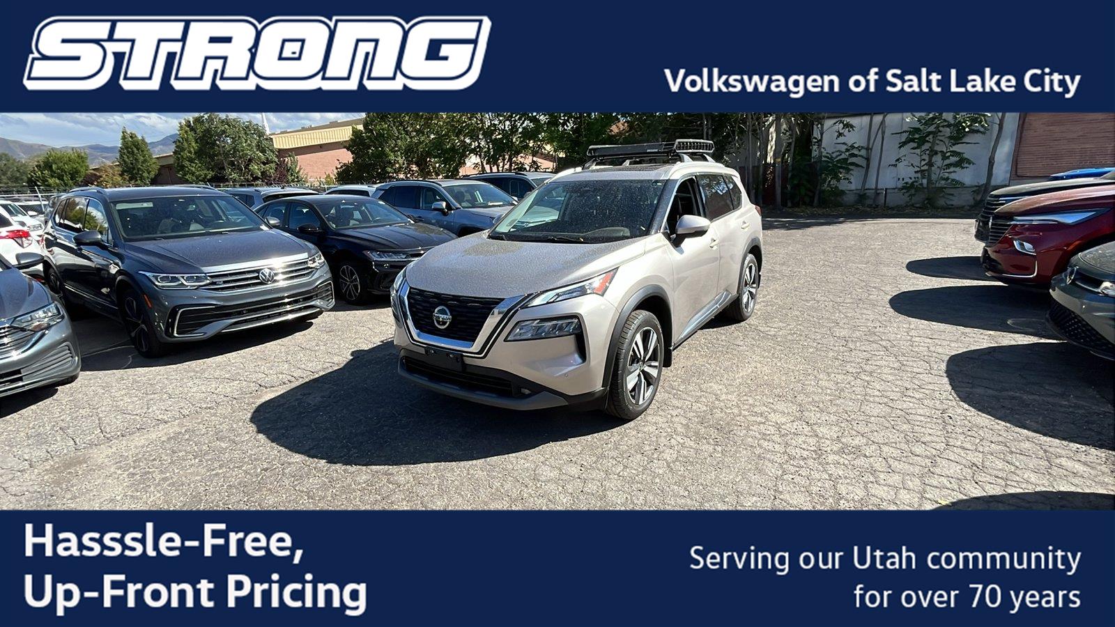 Champagne Silver Metallic 2021 Nissan Rogue SUV / Crossover All-Wheel Drive Continuously Variable Transmission