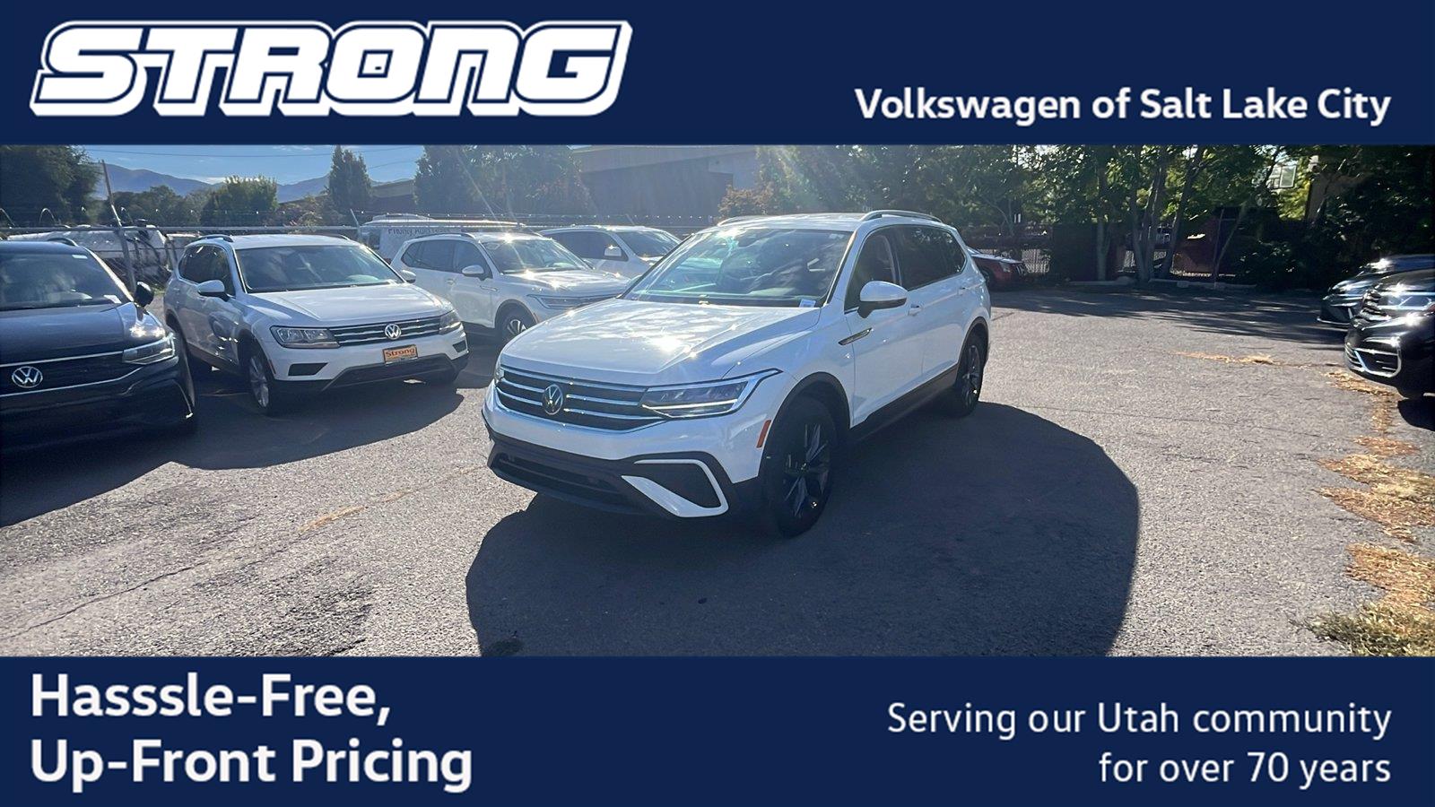Pure White 2022 Volkswagen Tiguan SUV / Crossover All-Wheel Drive Automatic