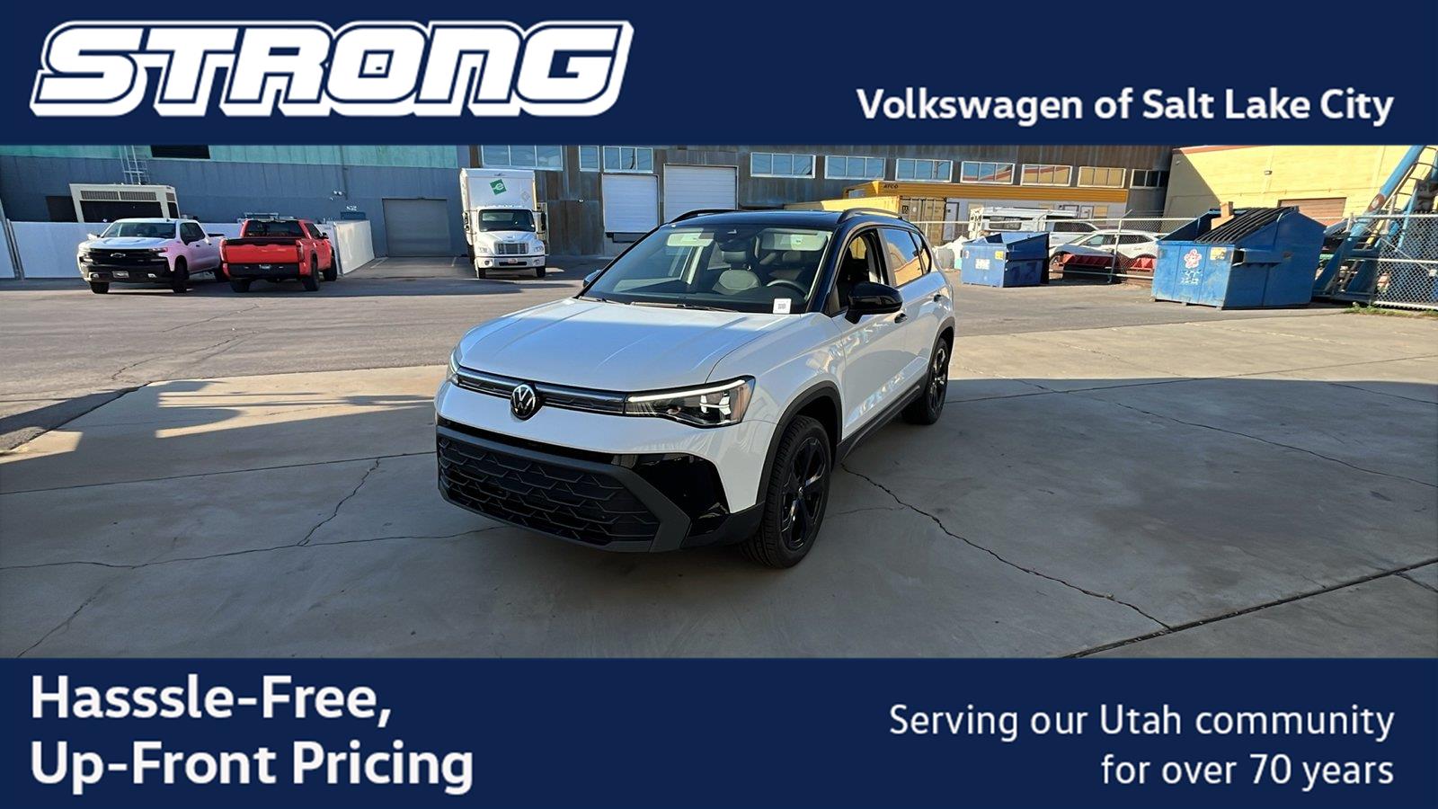 Pure White w/Deep Black Roof 2027 Volkswagen Taos SUV / Crossover All-Wheel Drive Automatic