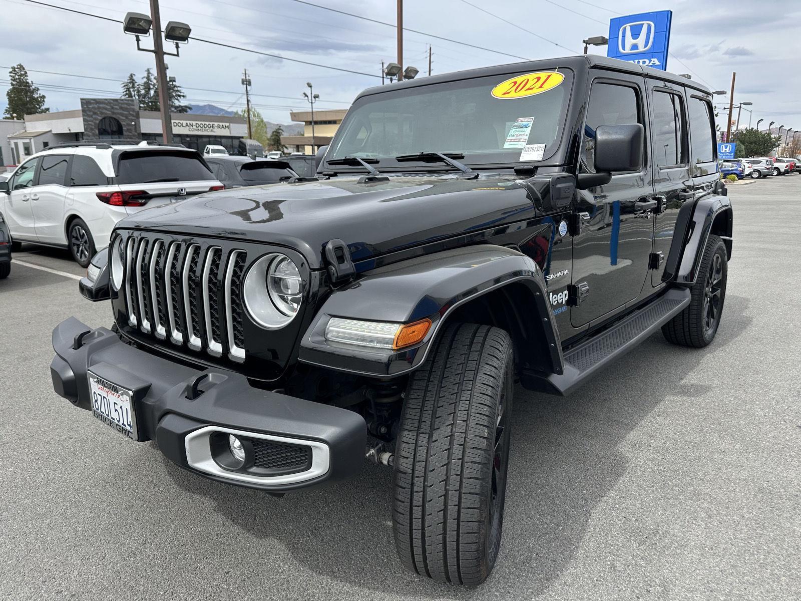 Used 2021 Jeep Wrangler Unlimited Sahara 4XE with VIN 1C4JJXP67MW767321 for sale in Reno, NV