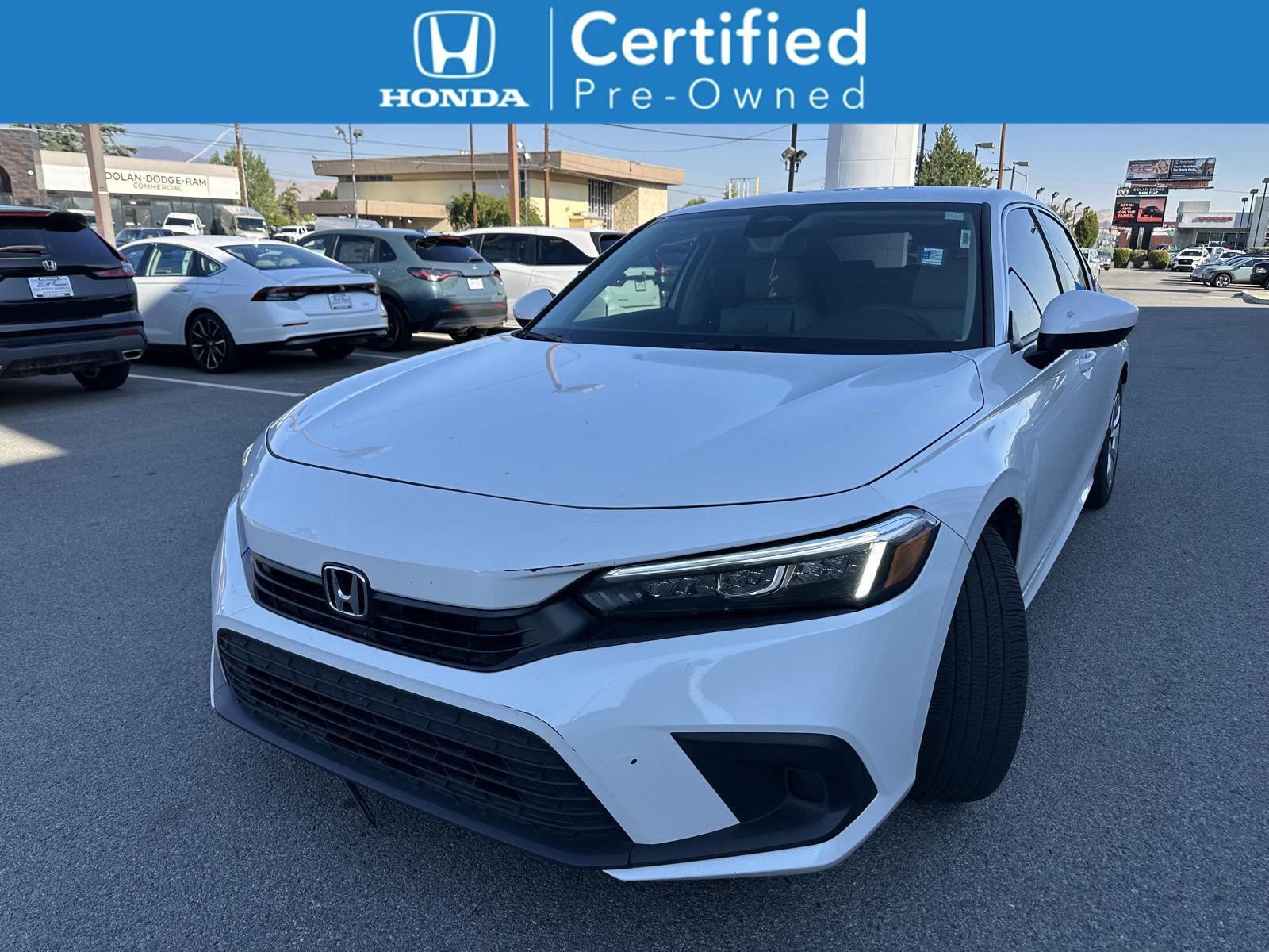 Platinum White Pearl 2023 Honda Civic Sedan Front-Wheel Drive Continuously Variable Transmission