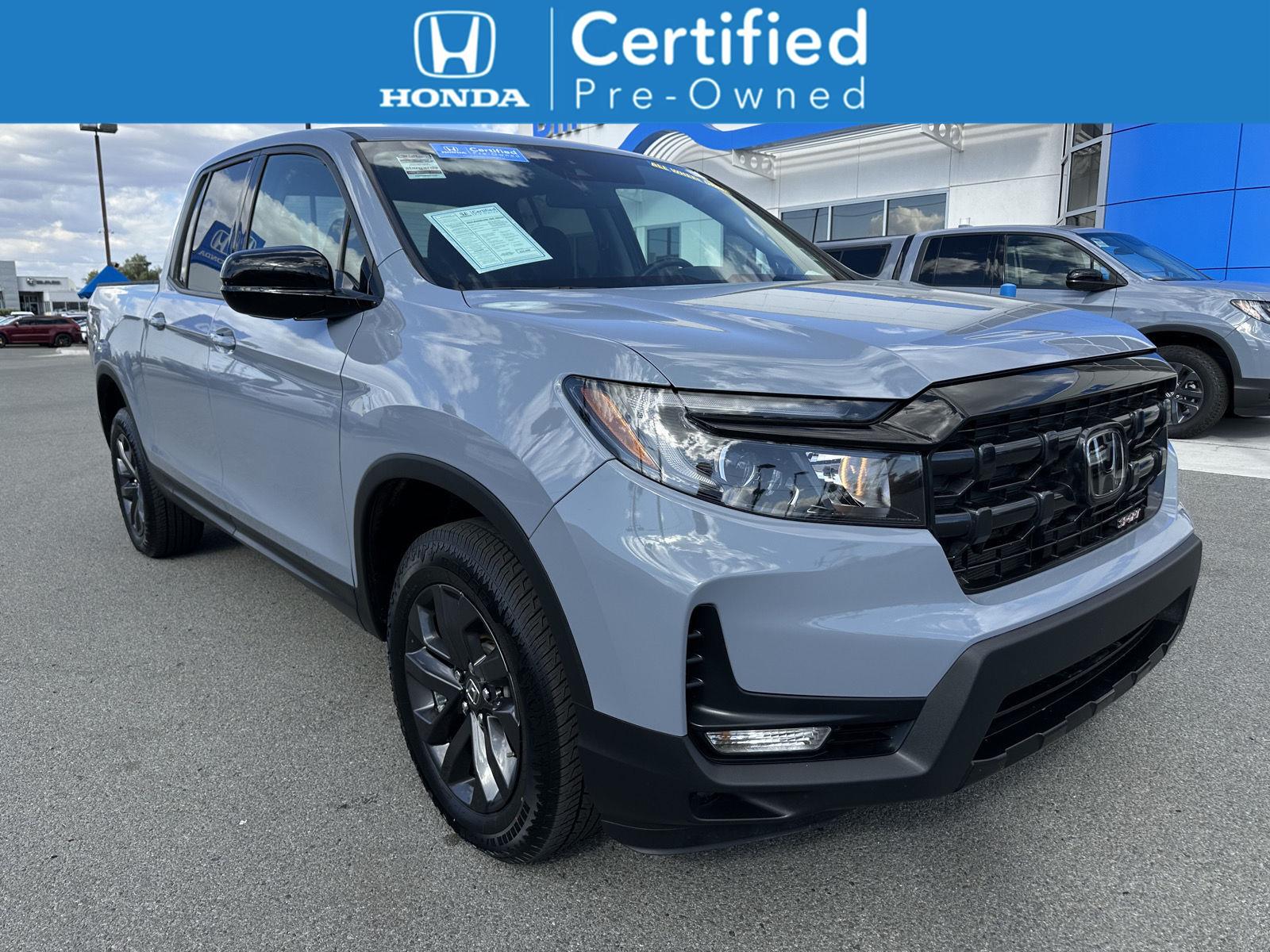 Sonic Gray Pearl 2024 Honda Ridgeline Pickup Truck All-Wheel Drive 9-Speed Automatic