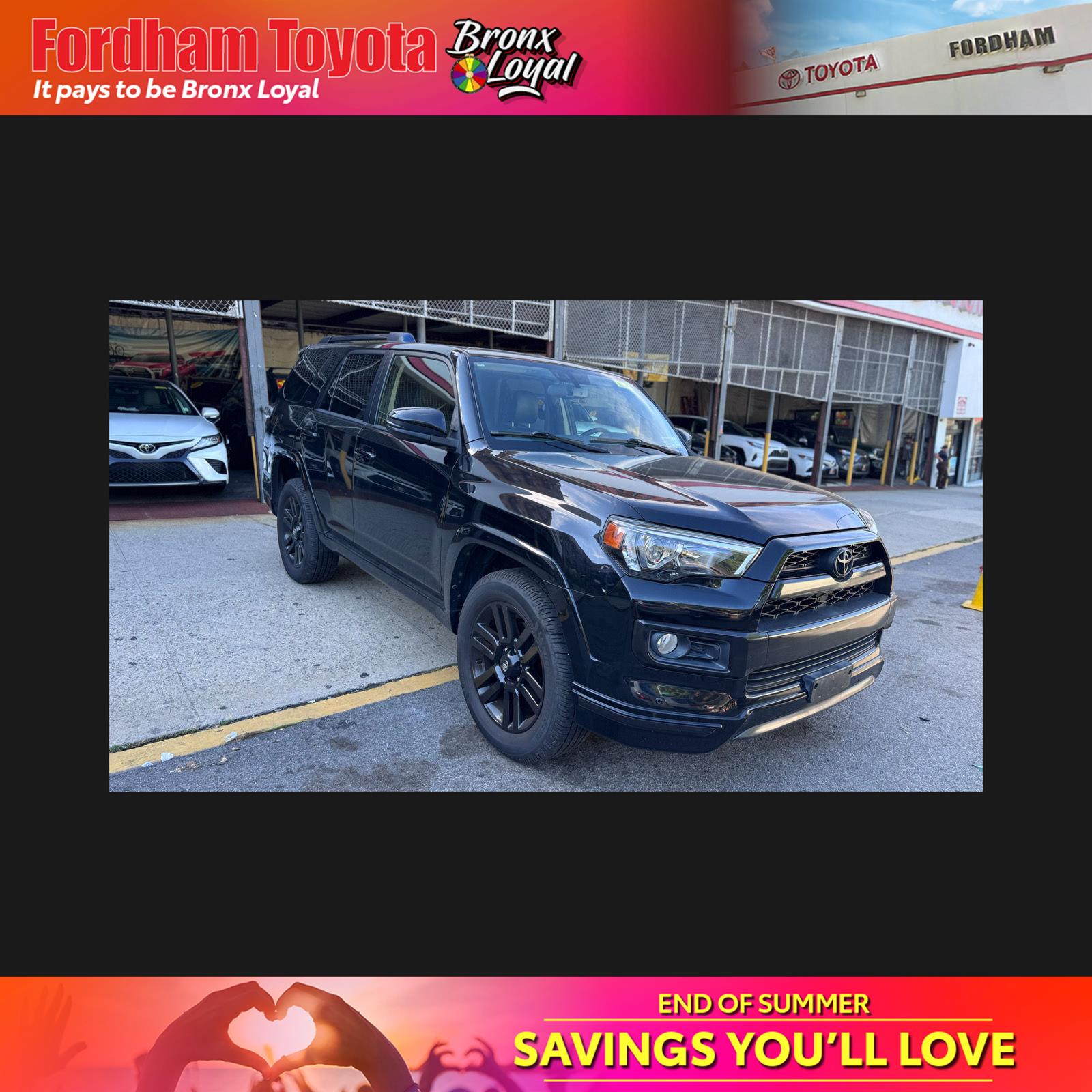 Midnight Black Metallic 2019 Toyota 4Runner SUV / Crossover All-Wheel Drive Automatic