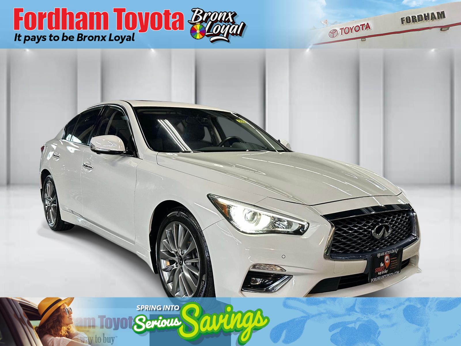 Pure White 2022 INFINITI Q50 Luxe AWD Sedan All-Wheel Drive Automatic