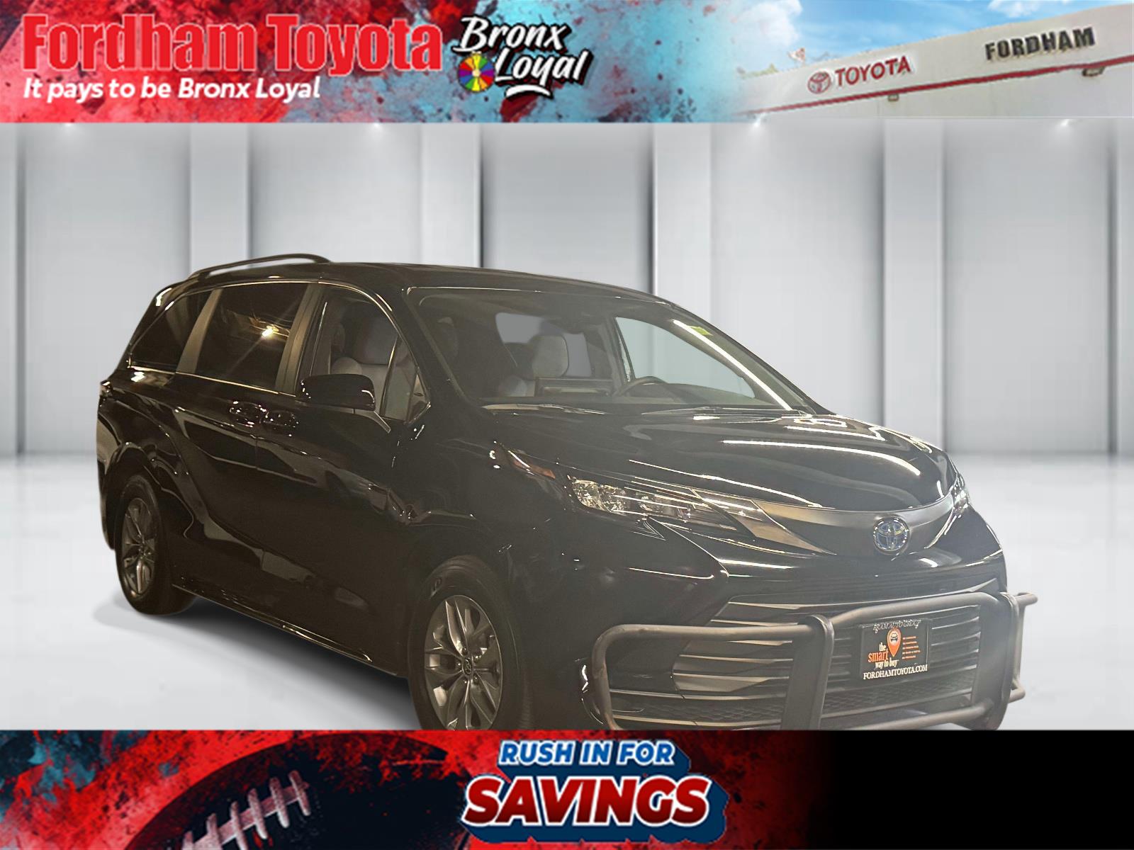 Midnight Black Metallic 2025 Toyota Sienna Minivan All-Wheel Drive Continuously Variable Transmission