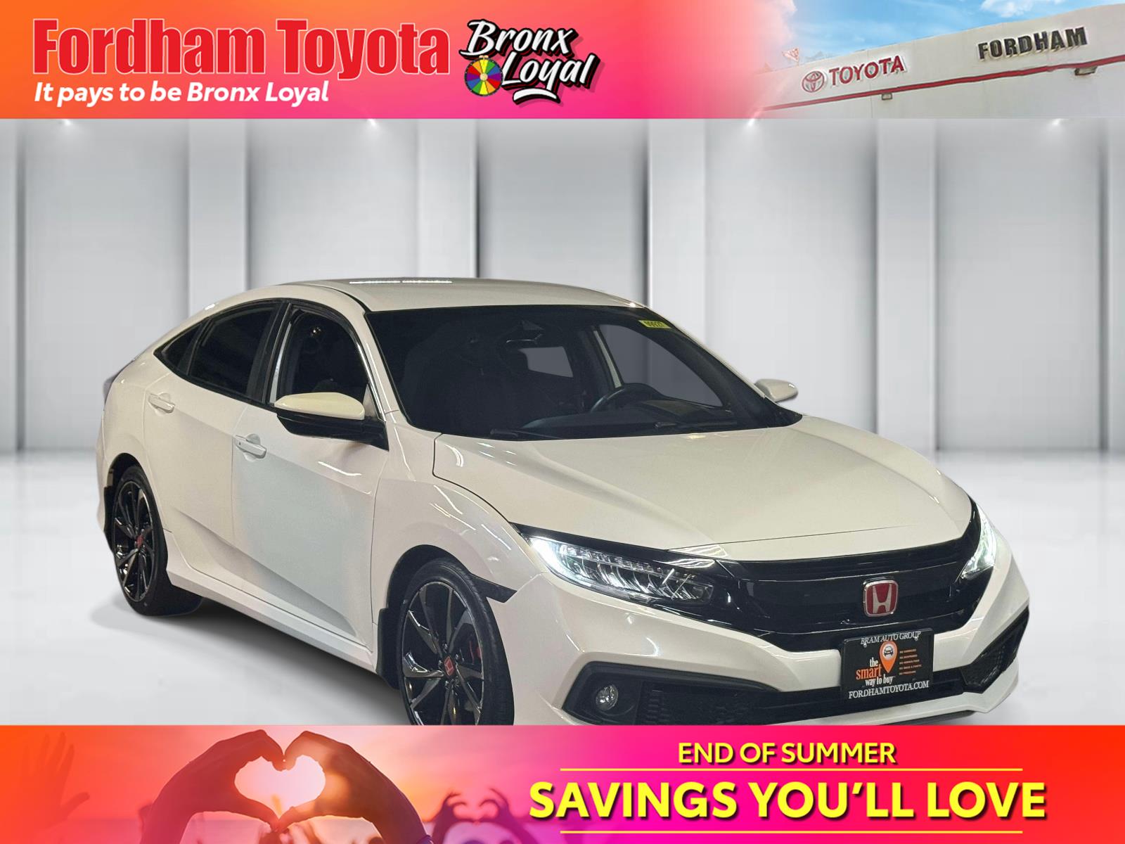 Platinum White Pearl 2021 Honda Civic Sedan Front-Wheel Drive Continuously Variable Transmission