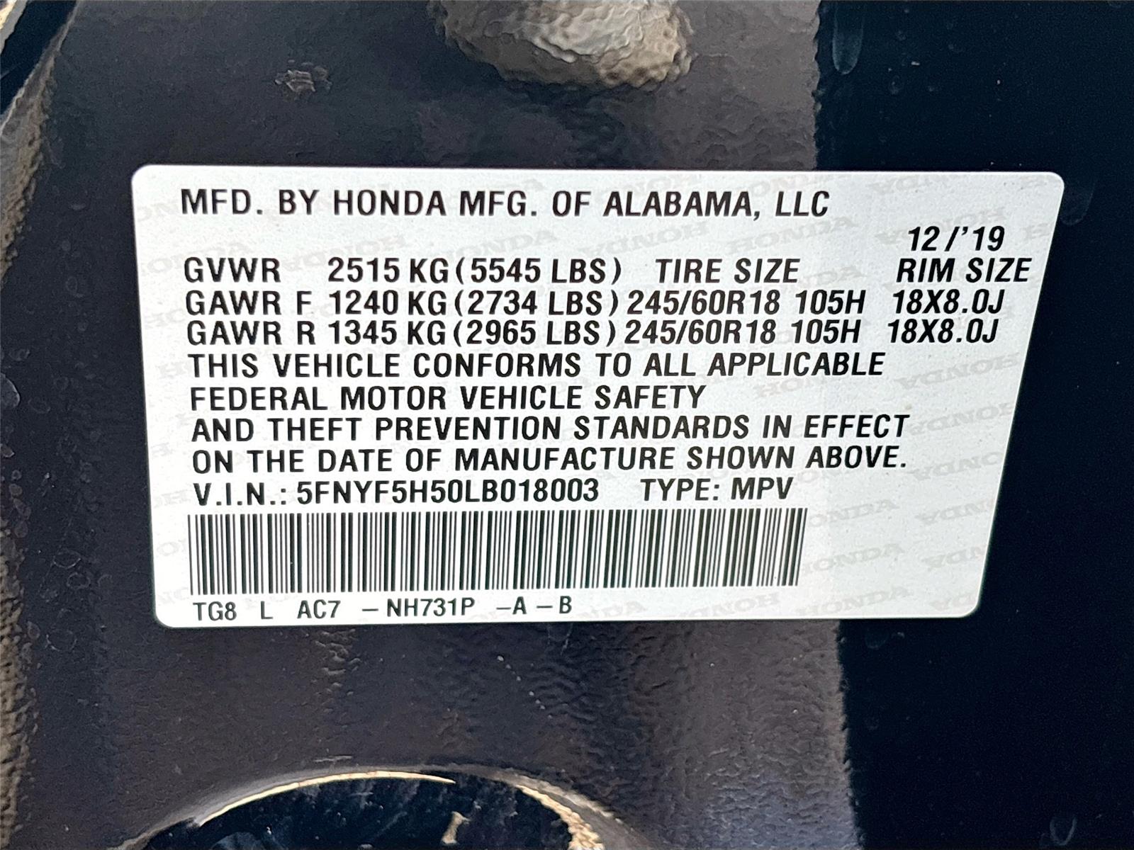 2020 Honda Pilot EX-L