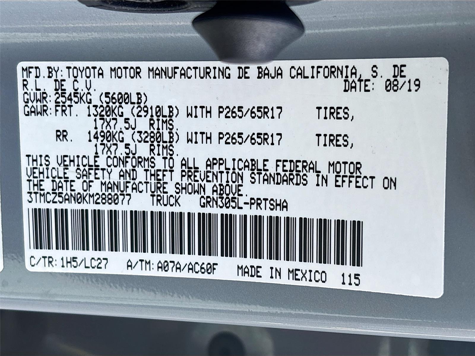 2019 Toyota Tacoma 4WD TRD Sport