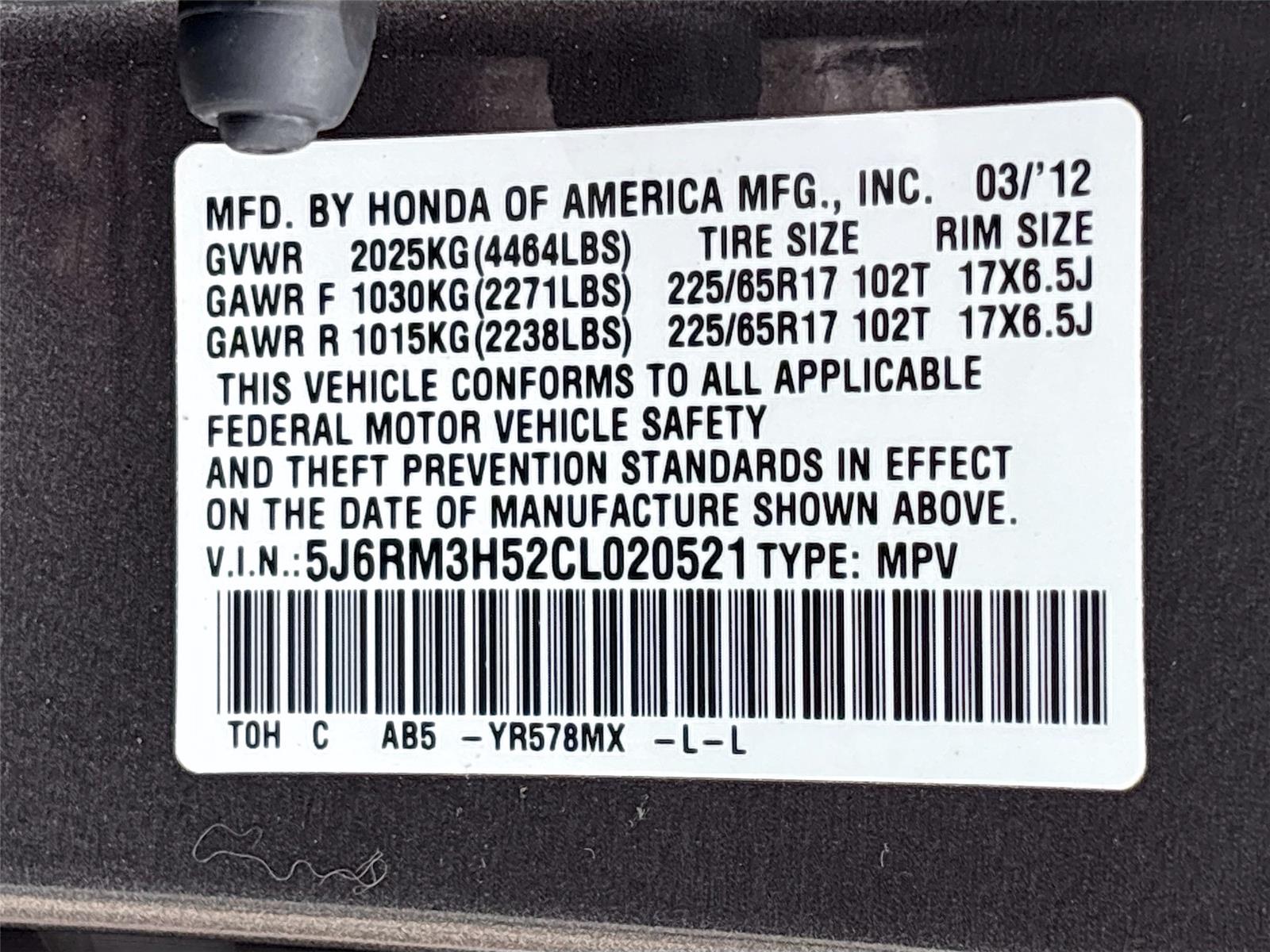 2012 Honda CR-V EX
