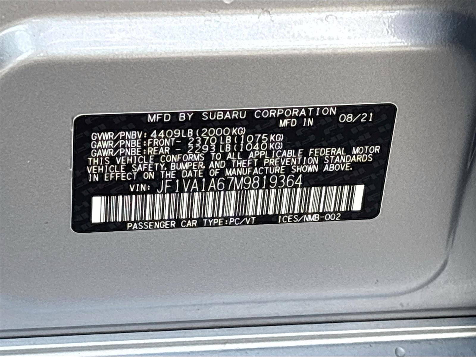 2021 Subaru WRX