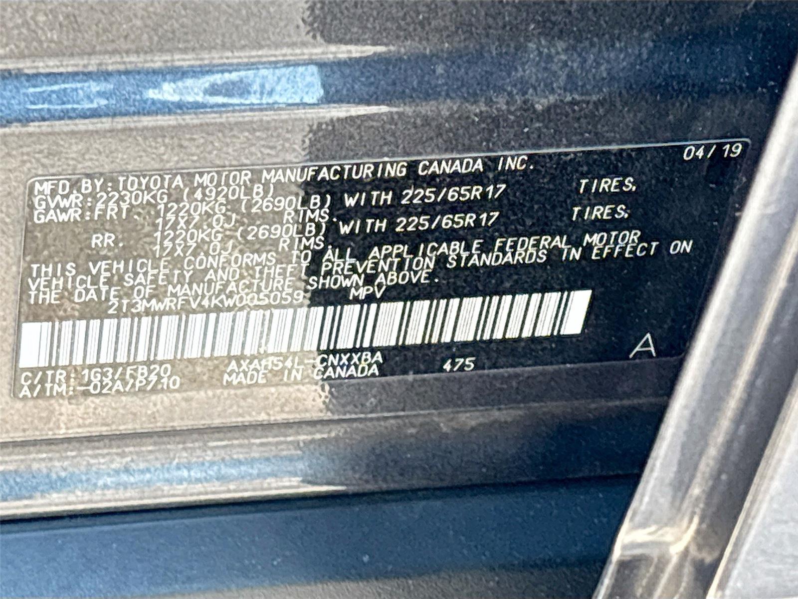 2019 Toyota RAV4 Hybrid LE