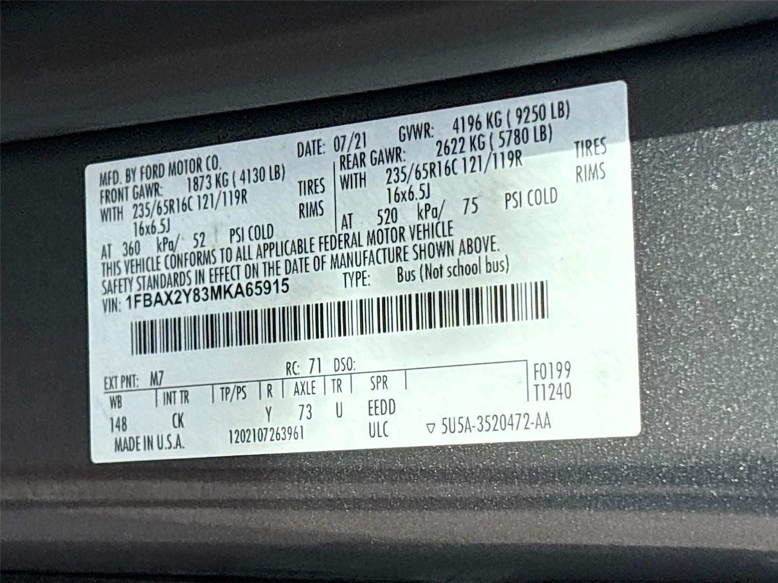 2021 Ford Transit Passenger Wagon XLT
