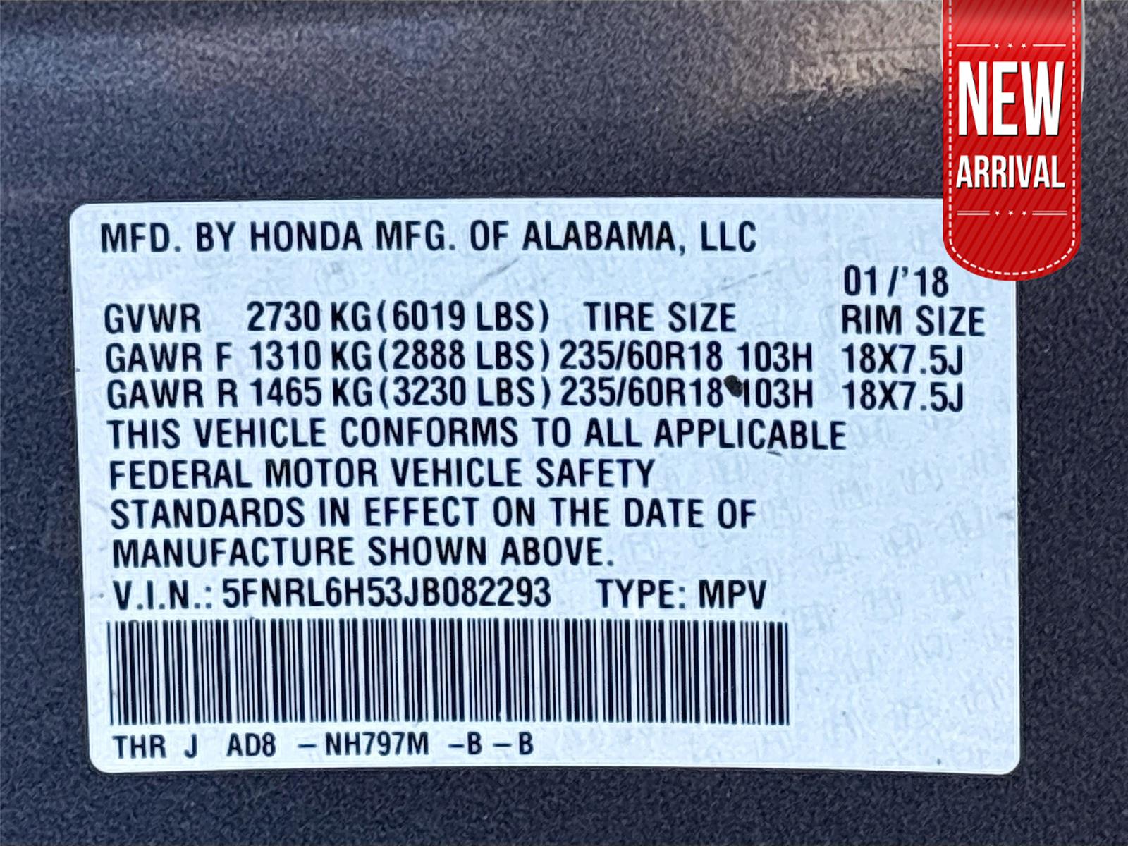 2018 Honda Odyssey EX