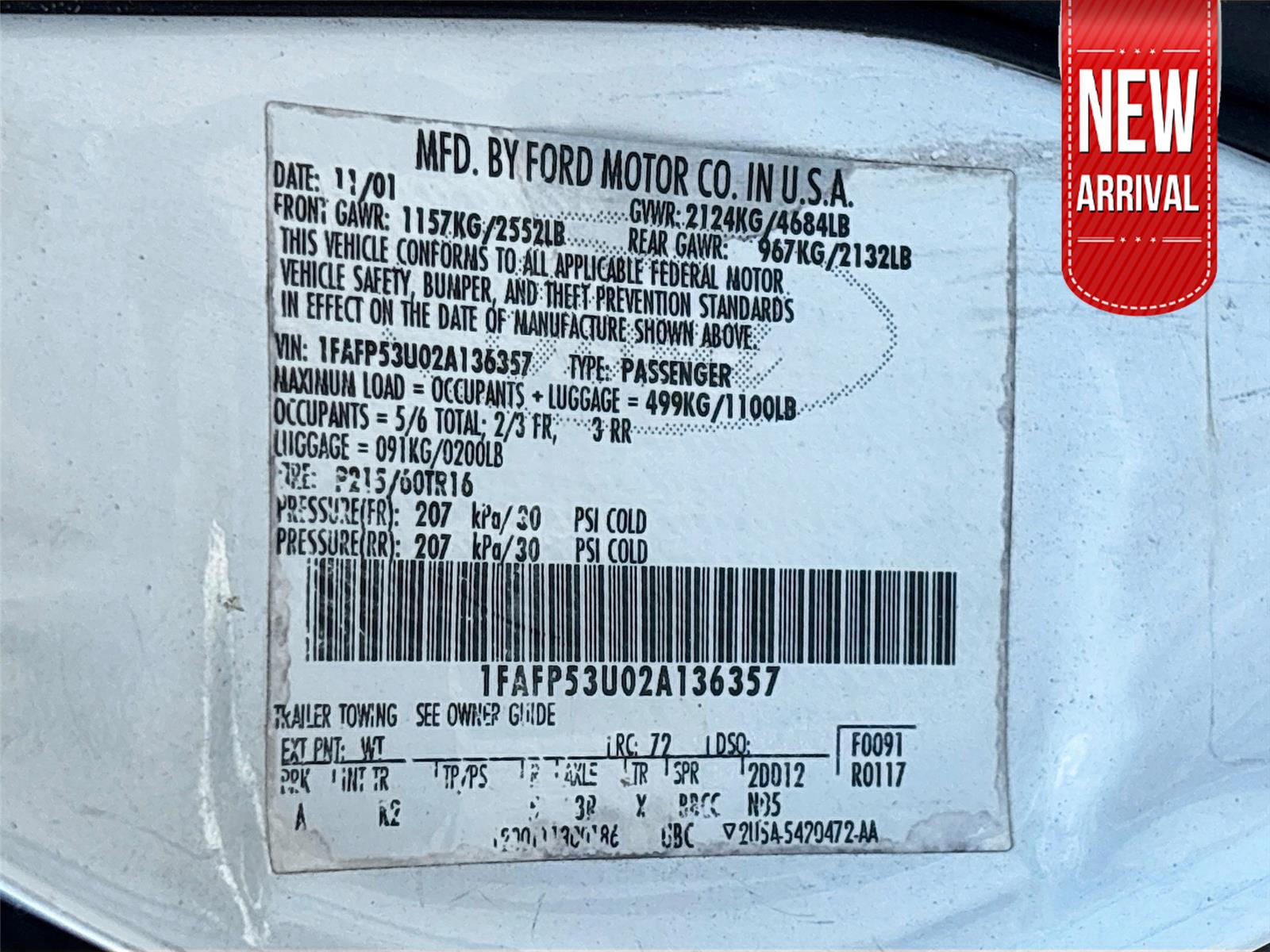 2002 Ford Taurus SE Standard