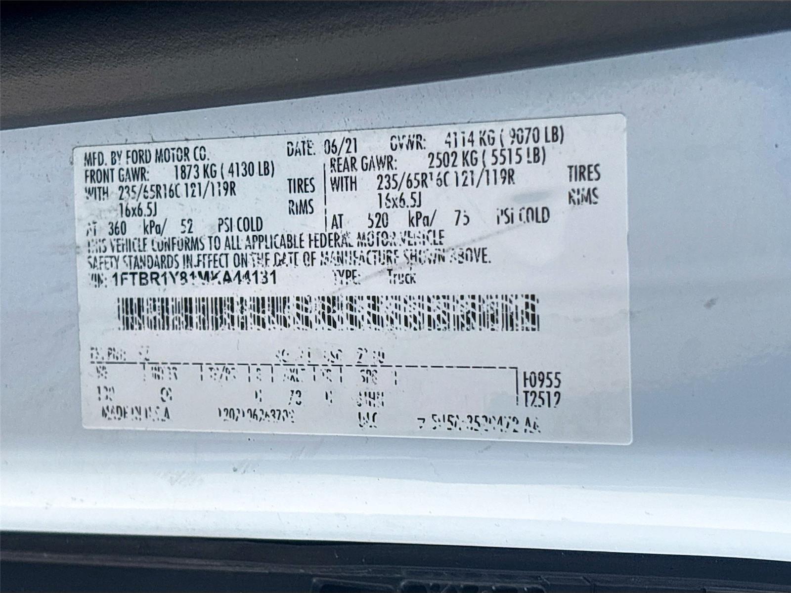 2021 Ford Transit Cargo Van