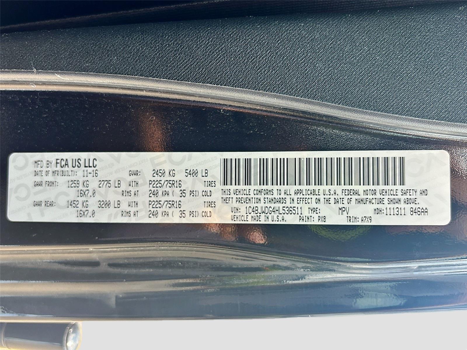 2017 Jeep Wrangler Unlimited Sport