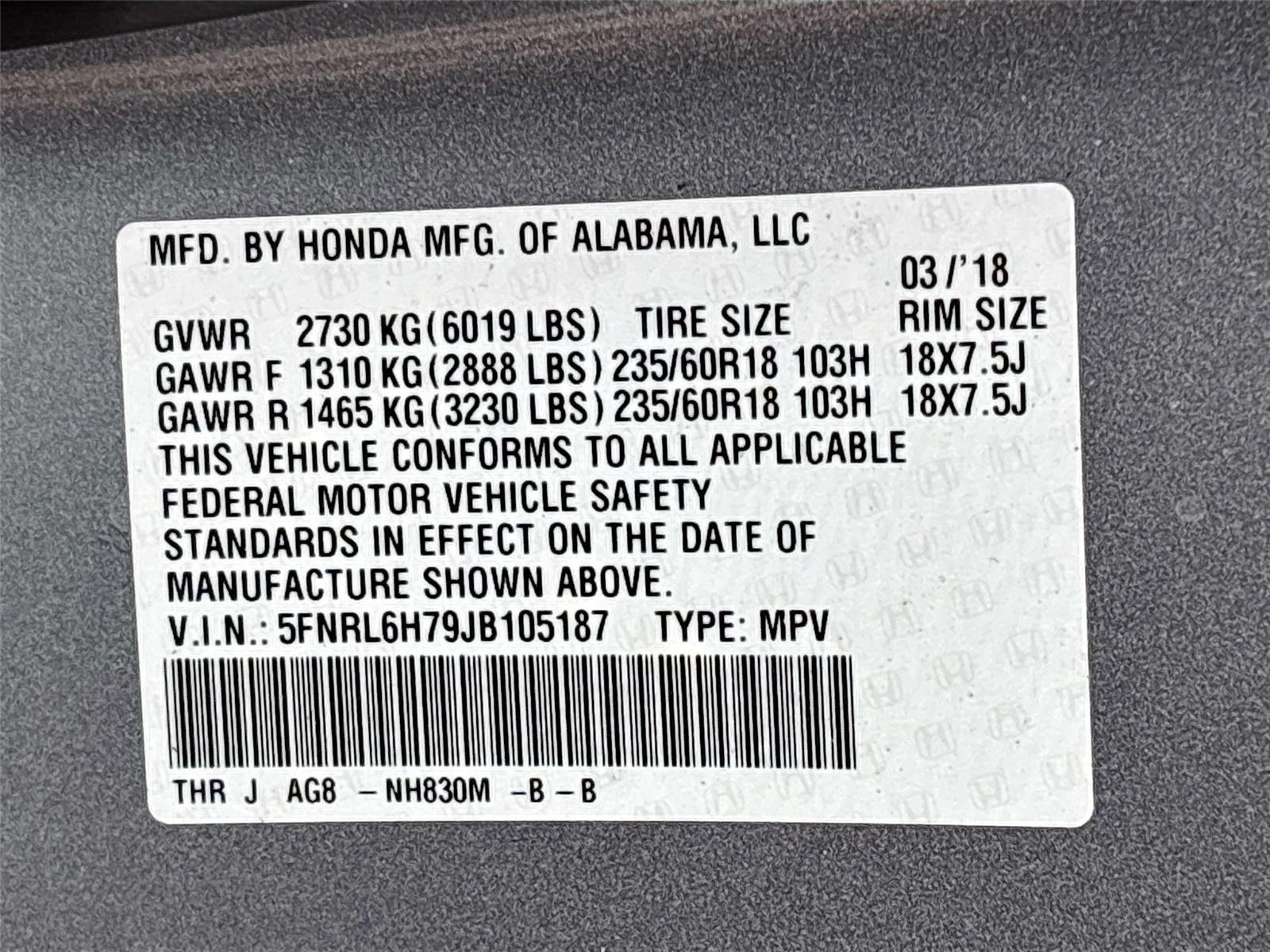 2018 Honda Odyssey EX-L