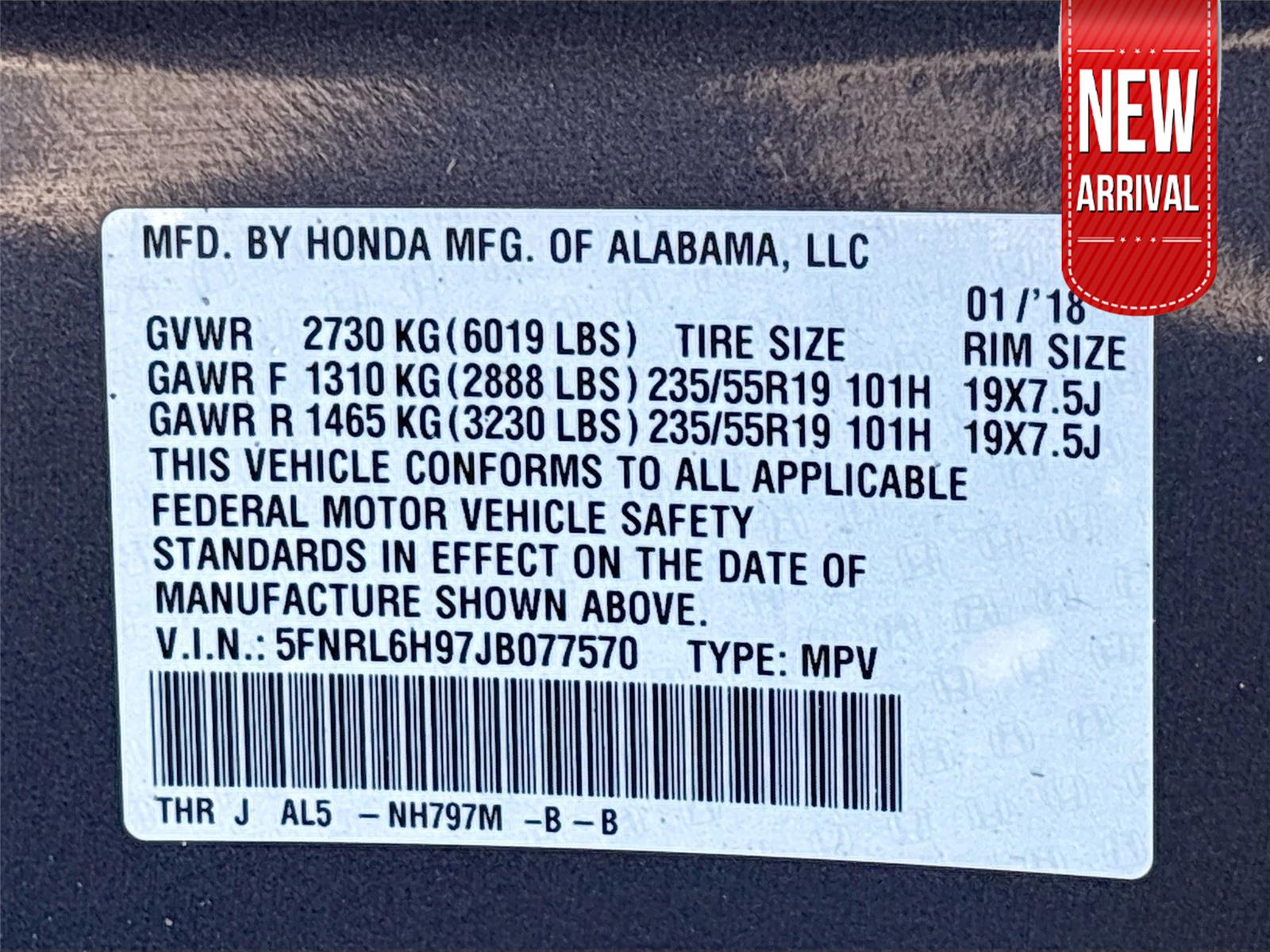 2018 Honda Odyssey Elite
