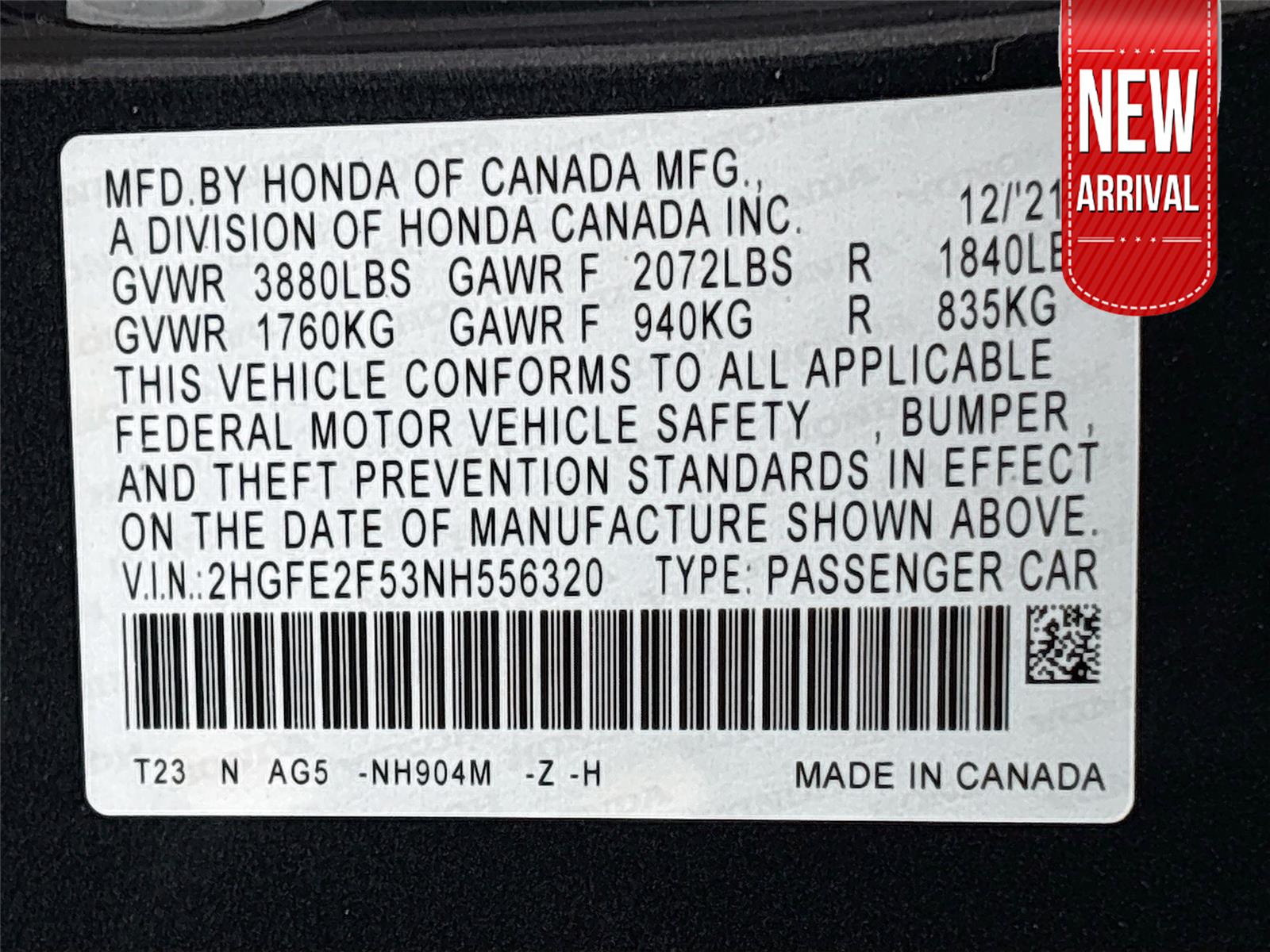 2022 Honda Civic Sedan Sport
