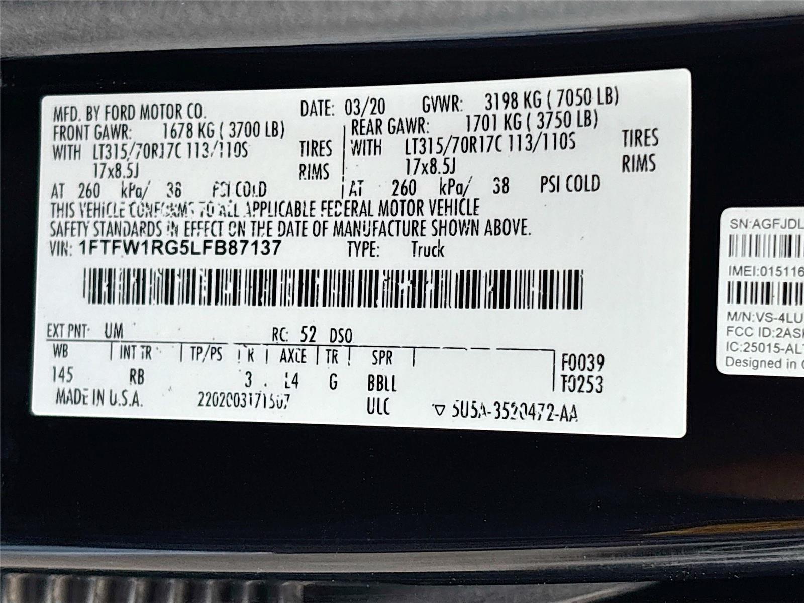 2020 Ford F-150 Raptor