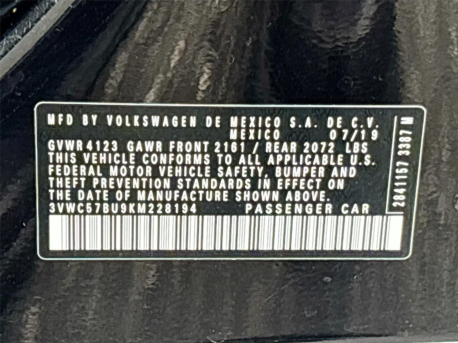 2019 Volkswagen Jetta SE