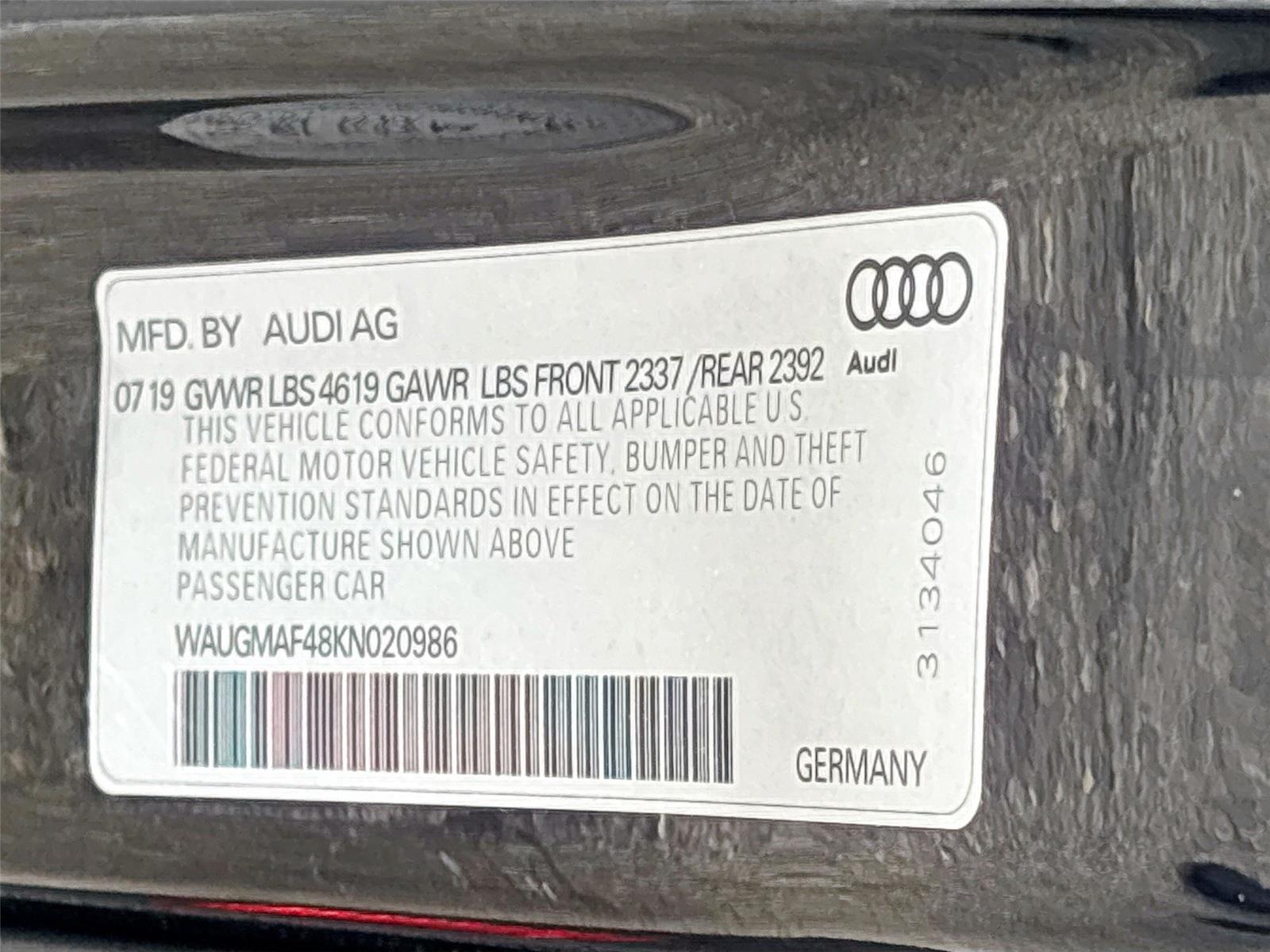 2019 Audi A4 Titanium Premium