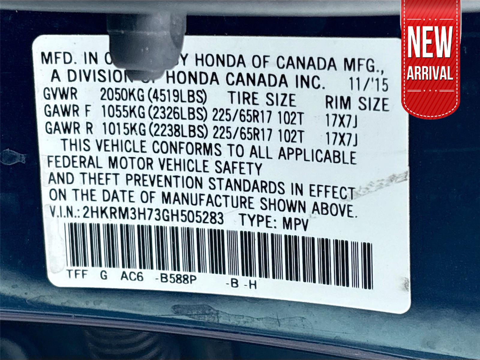 2016 Honda CR-V EX-L w/Navi