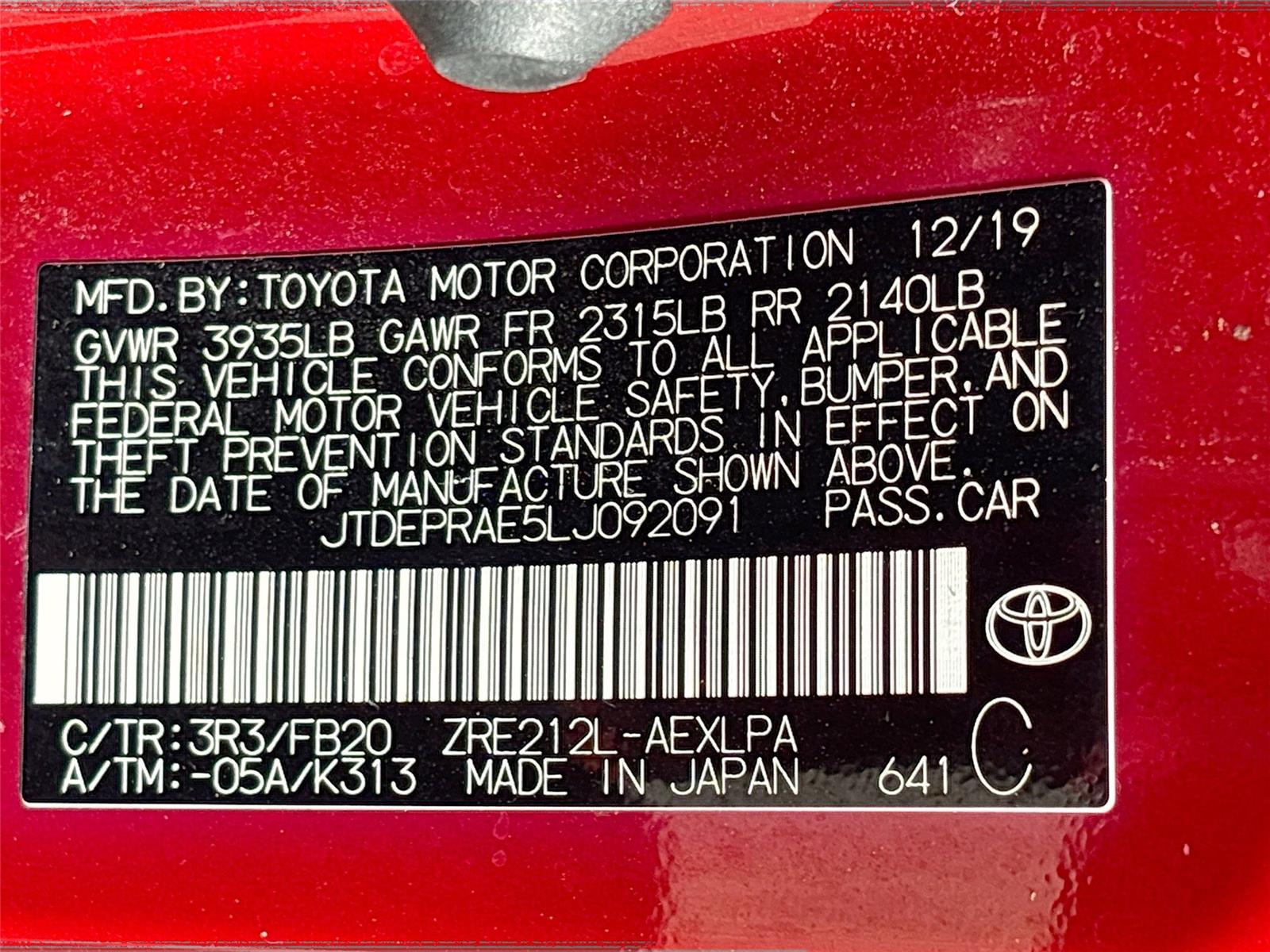 2020 Toyota Corolla LE