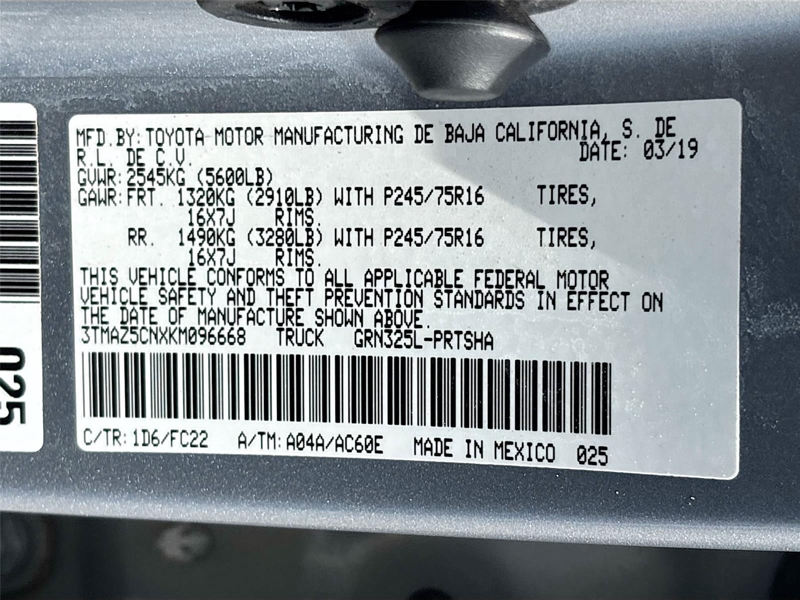 2019 Toyota Tacoma SR5