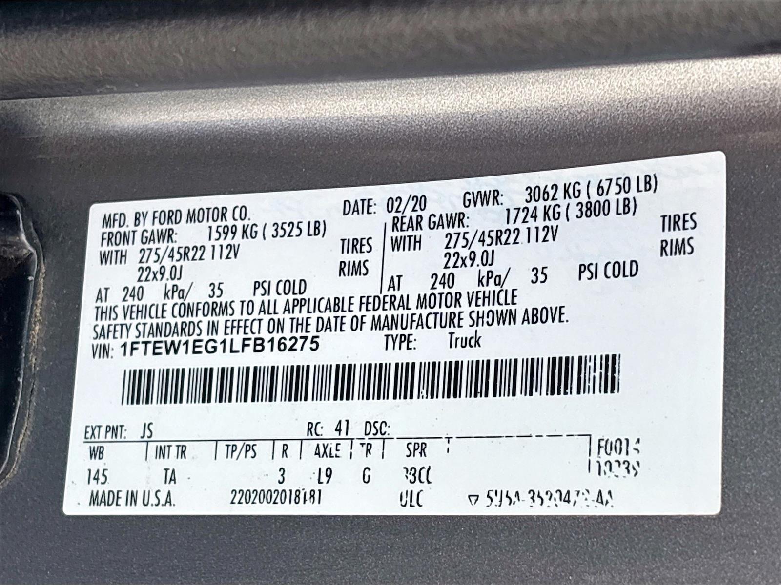 2020 Ford F-150 Limited